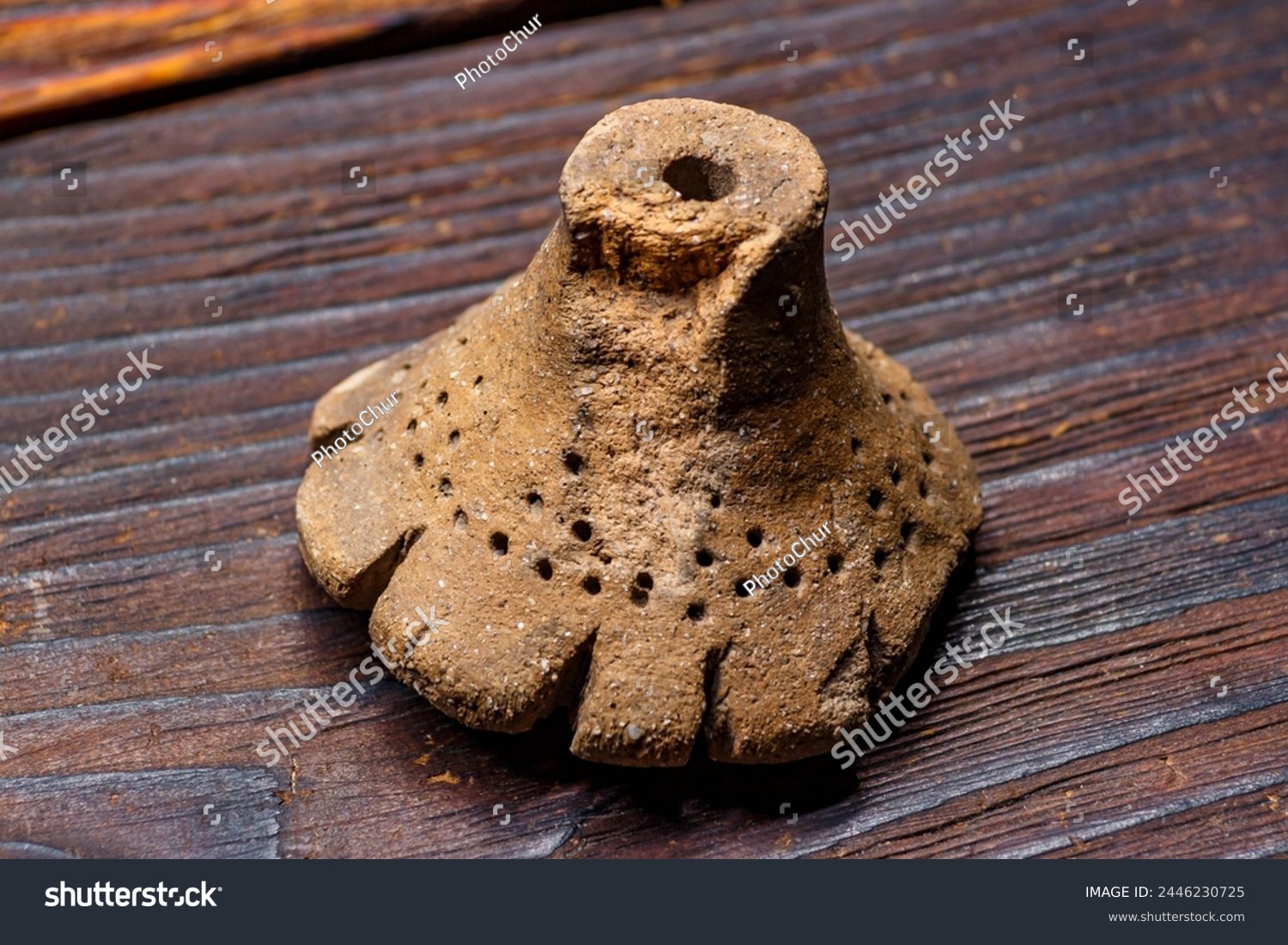 The Dyakov type weight is an archaeological clay artifact from the Early Iron Age. Central Russia #2446230725