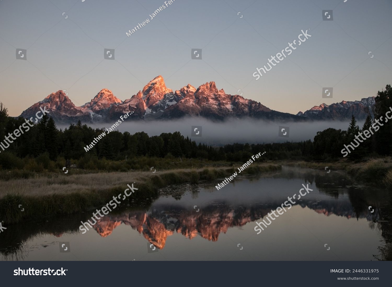 Grand Tetons, Wyoming, USA, Sunrise Landscape, Majestic Peaks, Teton Range, Rocky Mountains, Scenic Beauty, Outdoor Photography, Nature Photography, Golden Hour, Morning Glow, Spectacular View, River #2446331975