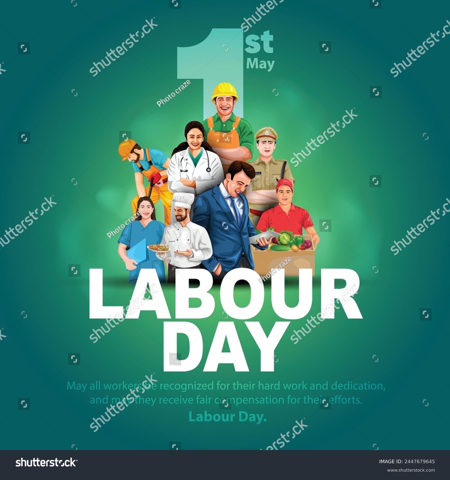 happy international labor day. vector illustration design #2447679645