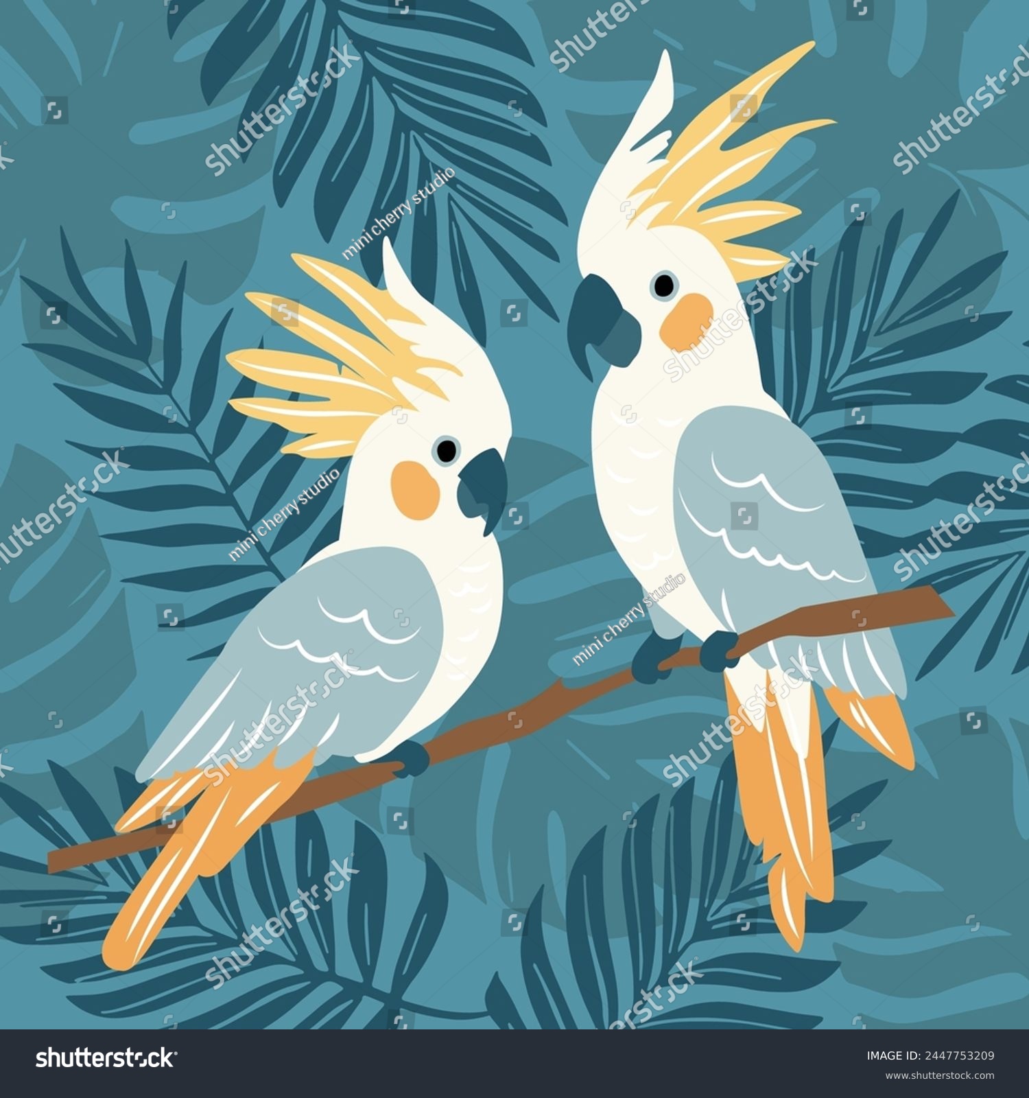 Australian Sulphur Crested cockatoos parrots - Royalty Free Stock ...