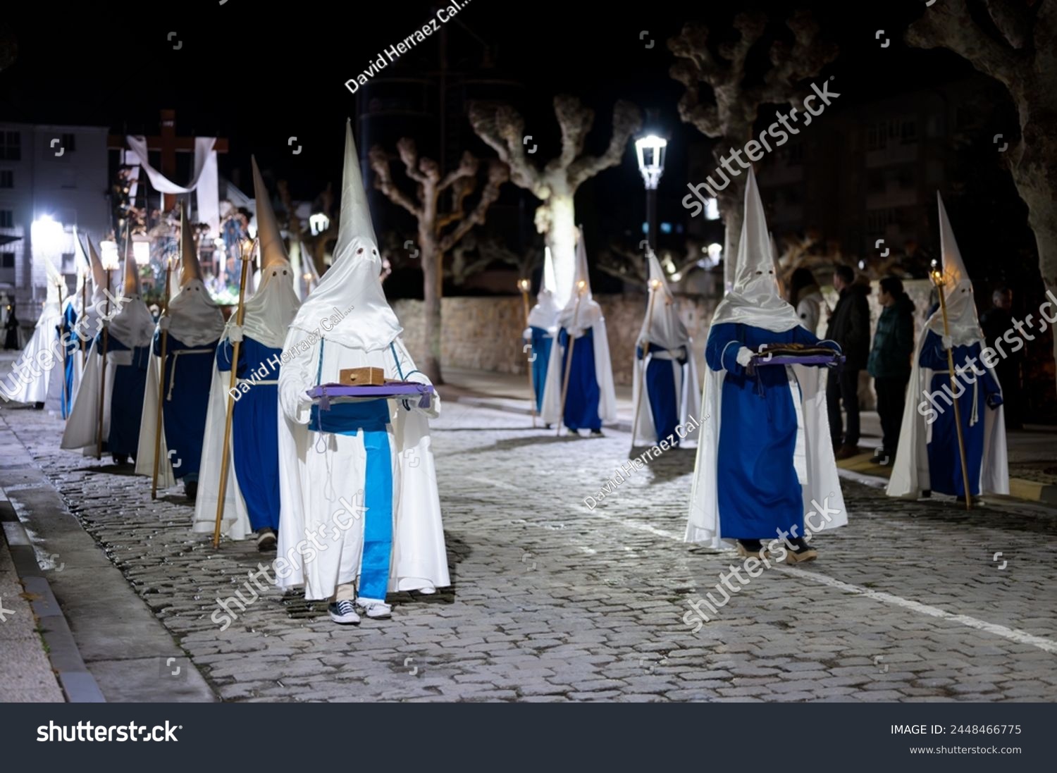 Traditional Spanish Holy Week procession. High quality 4k footage #2448466775