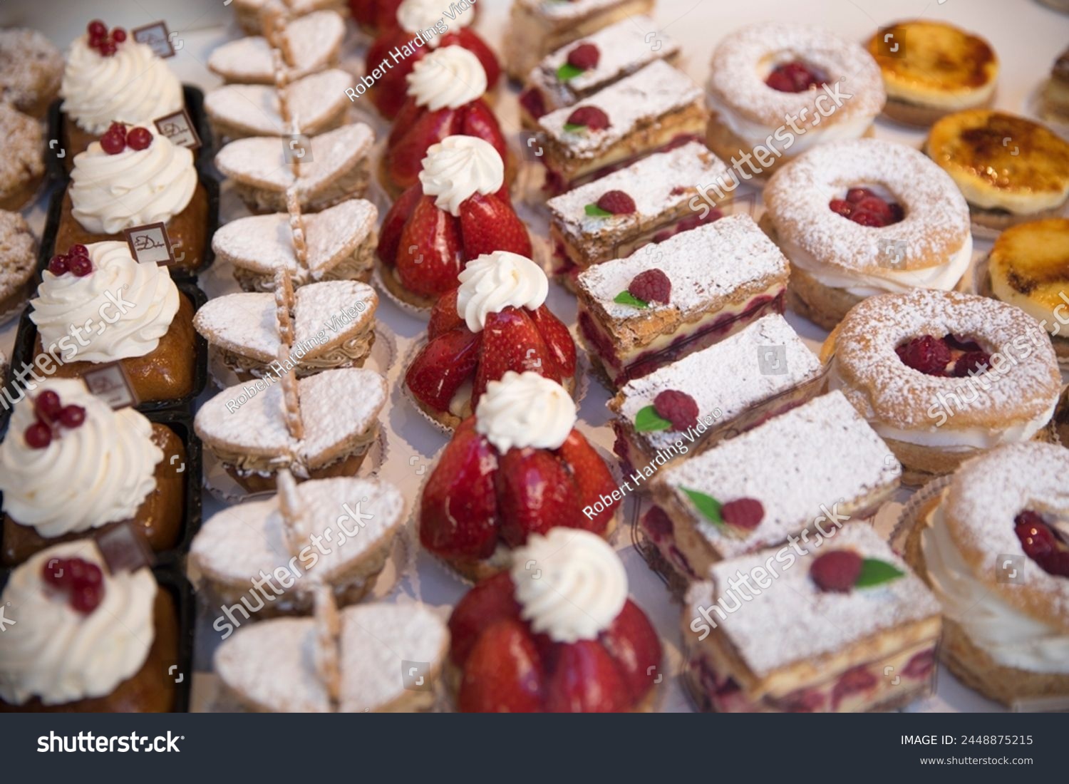 Tasty pastries in window of French patisserie shop, Arras, Pas-de-Calais, Hauts-de-France region, France, Europe #2448875215