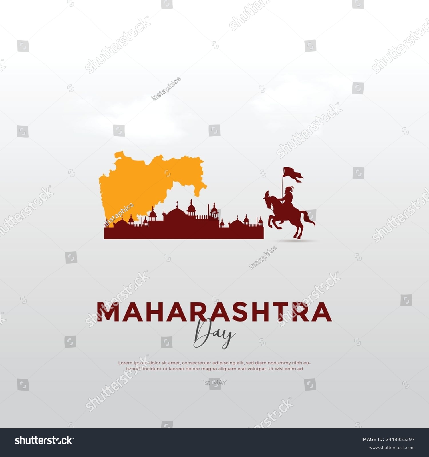 Happy Maharashtra Day Post And Greeting Card - Royalty Free Stock ...