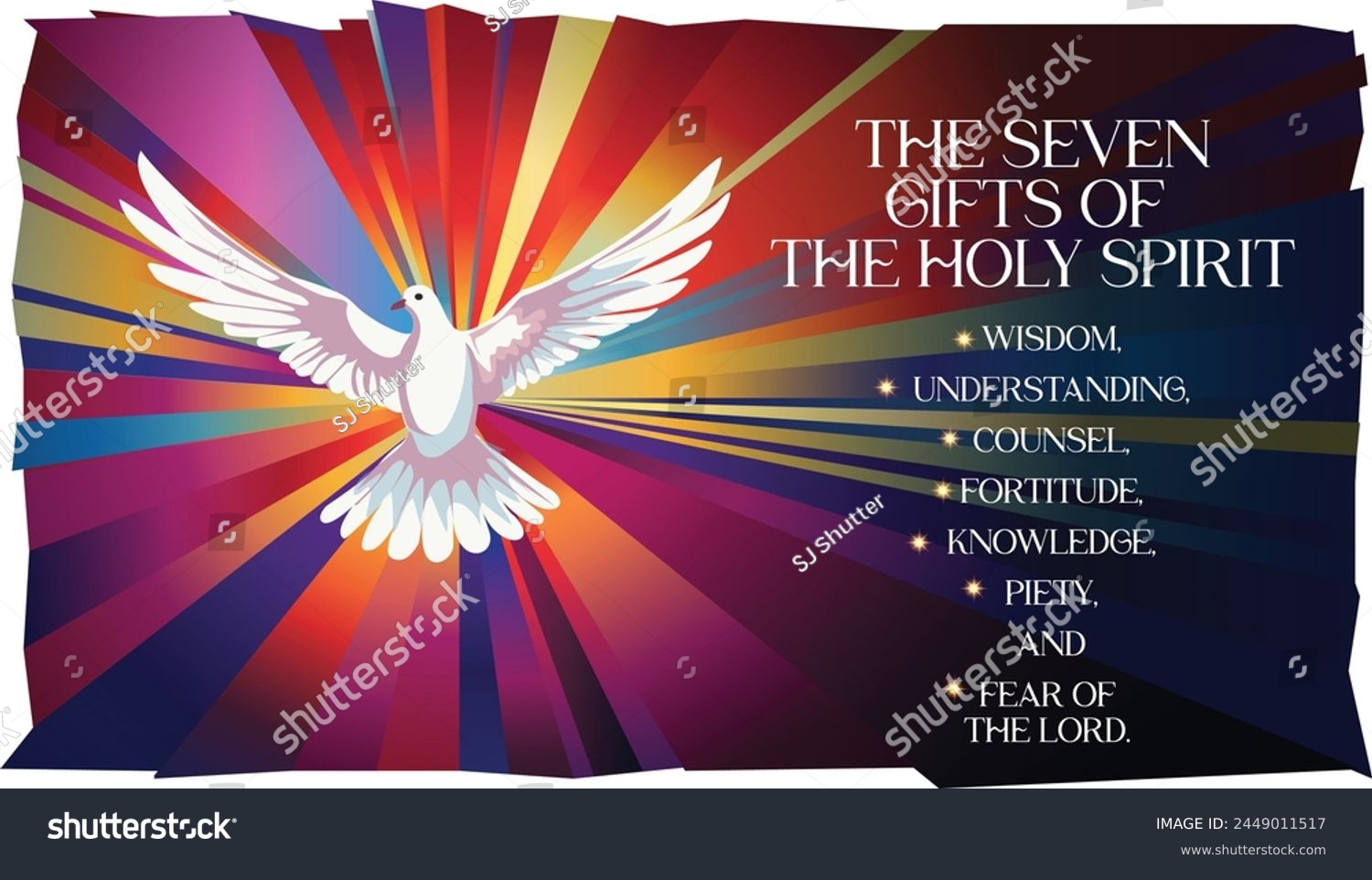 The seven gifts of the Holy Spirit banner vector - Royalty Free Stock ...