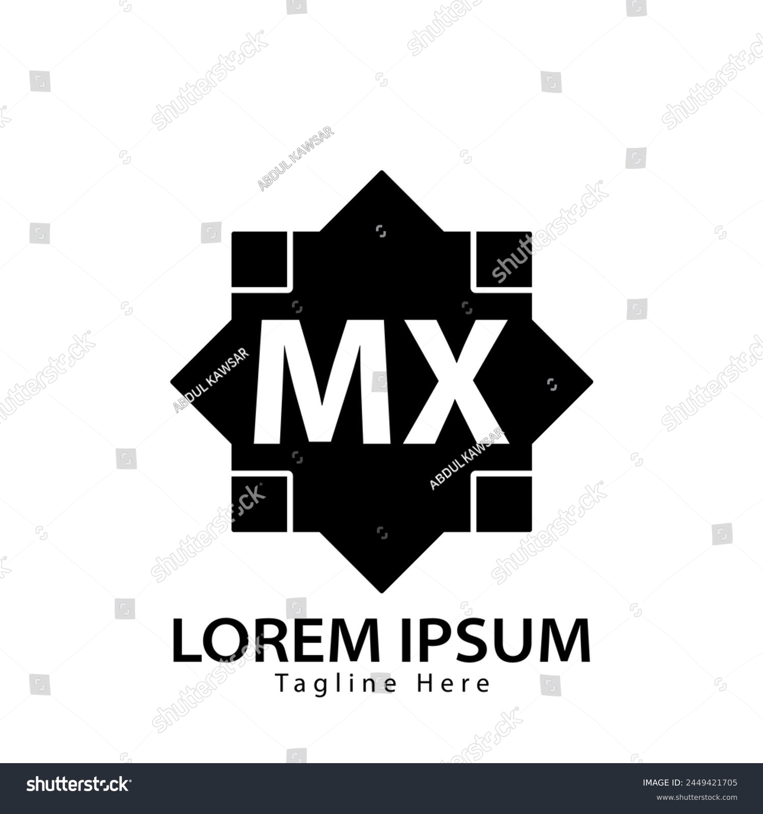 letter MX logo. MX. MX logo design vector - Royalty Free Stock Vector ...