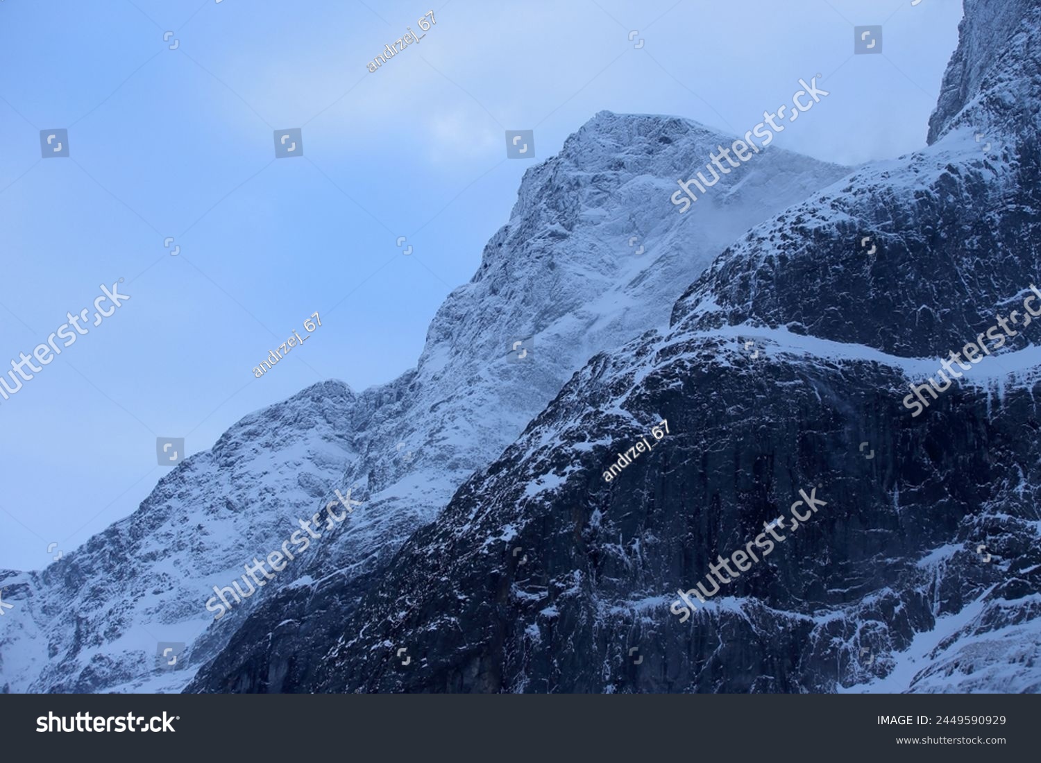 Trollveggen mountains in winter (Norway). #2449590929