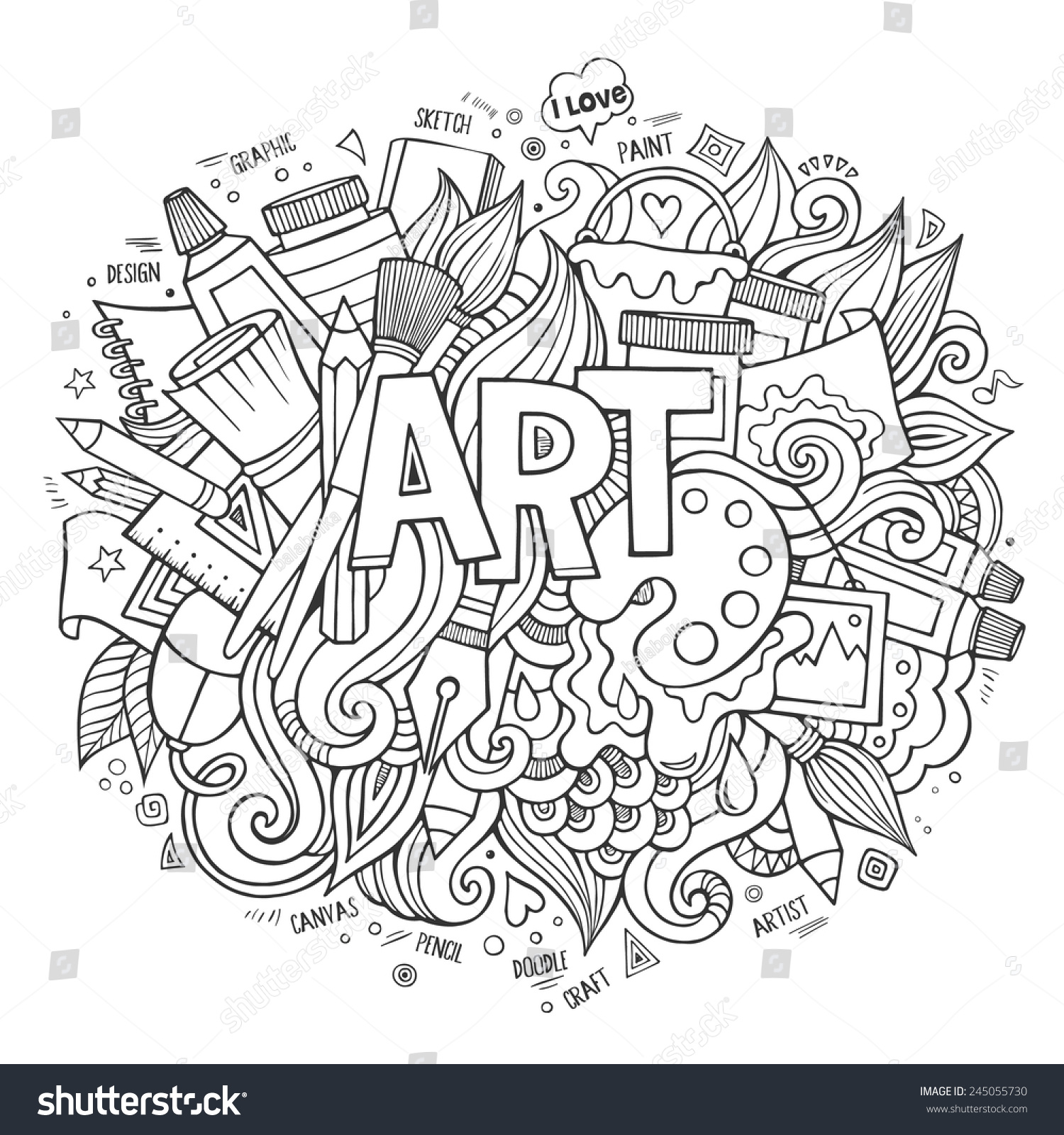 Royalty Free Art Hand Lettering And Doodles Elements 245055730