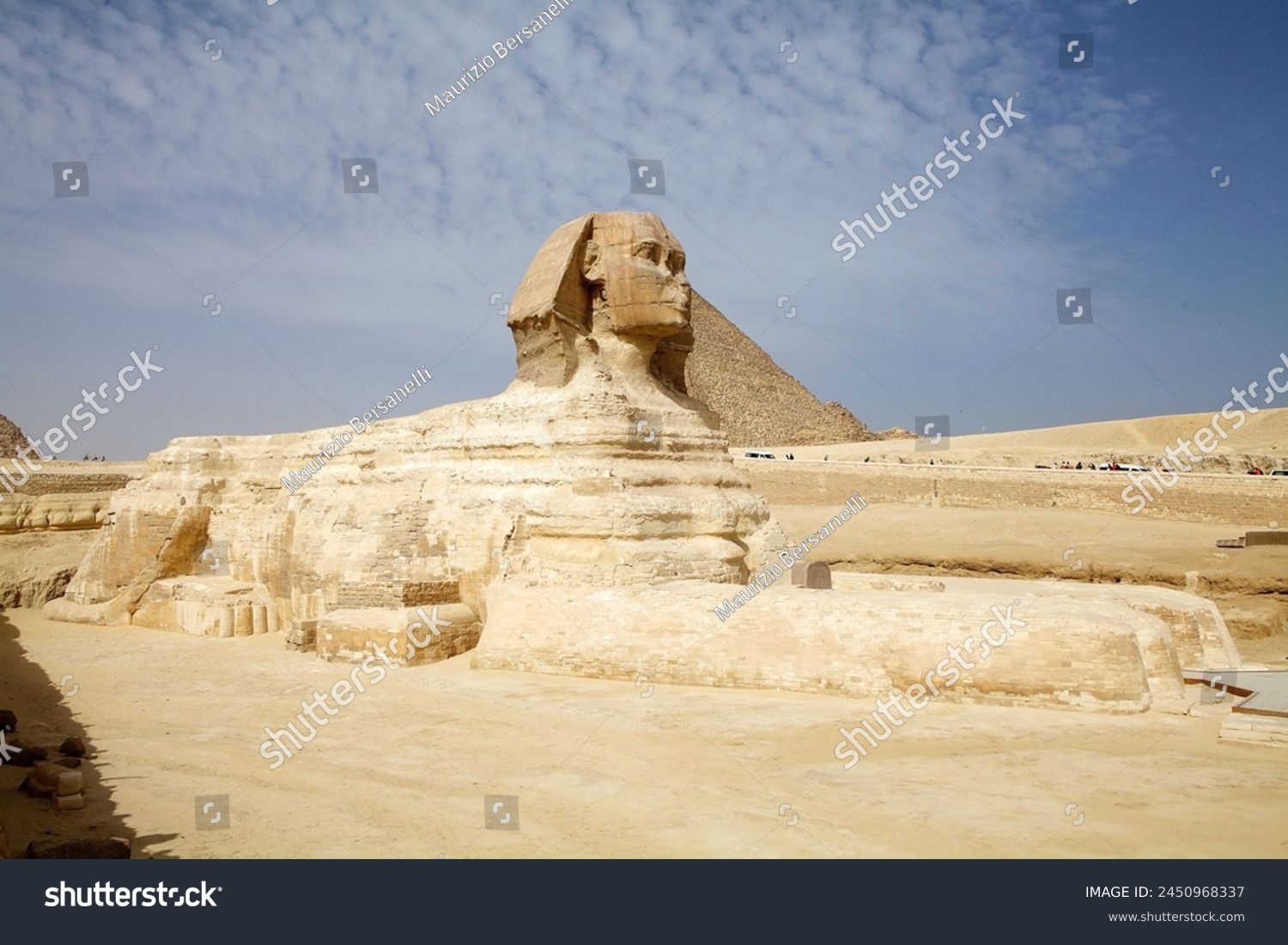 The Great Sphinx and the Great Pyramids in Giza, Egypt. They were built during the Fourth Dynasty of the Old Kingdom #2450968337