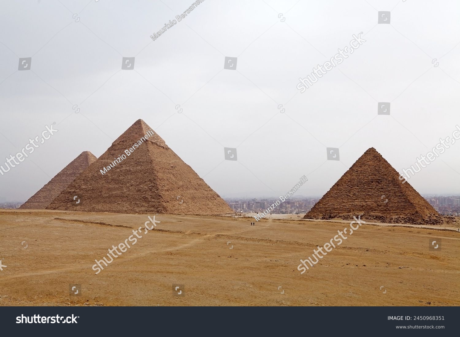The Giza Pyramid Complex in Giza, Egypt, also called the Giza Necropolis. It was built during the Fourth Dynasty of the Old Kingdom #2450968351