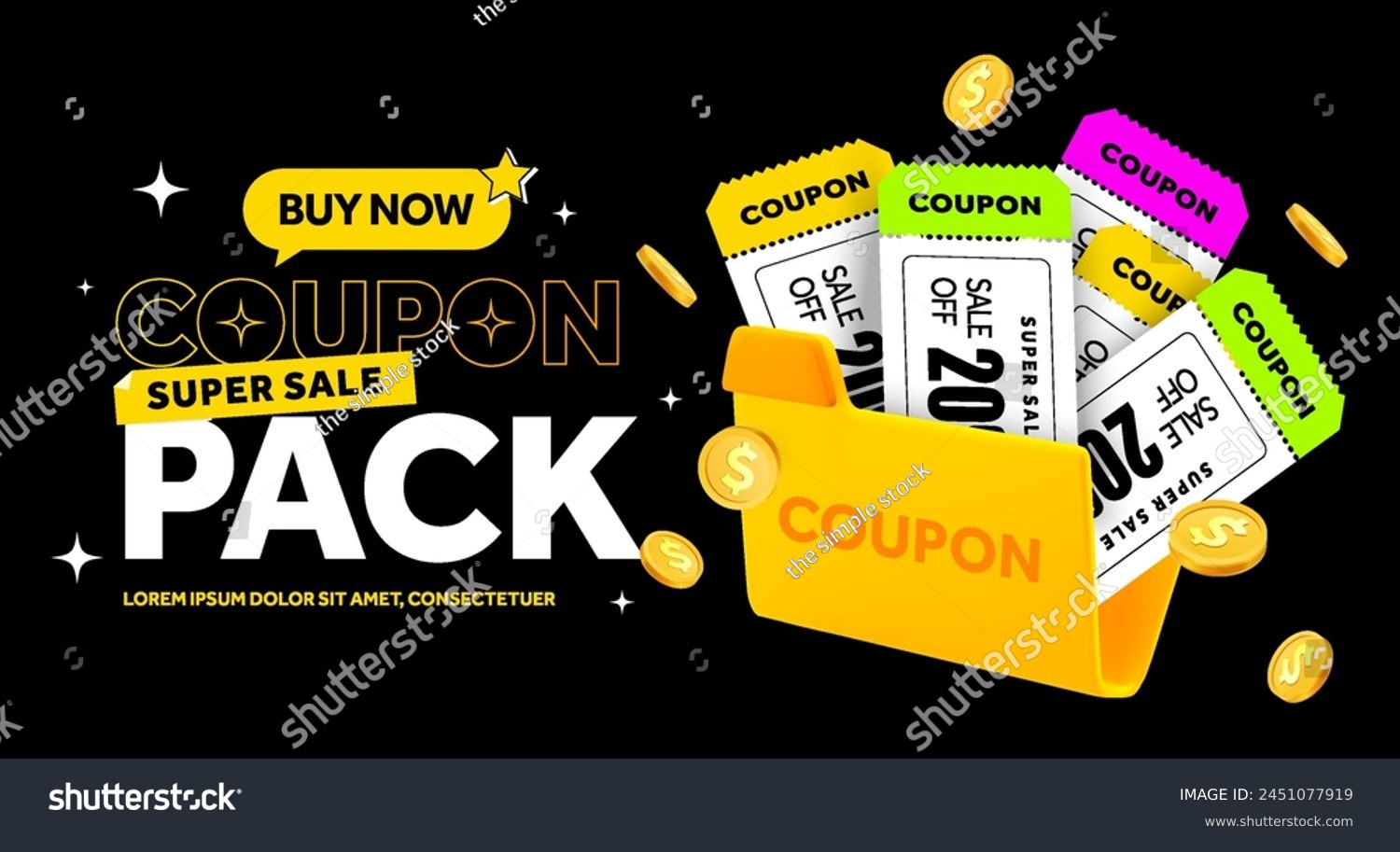 Coupon pack giveaway banner template with - Royalty Free Stock Vector ...