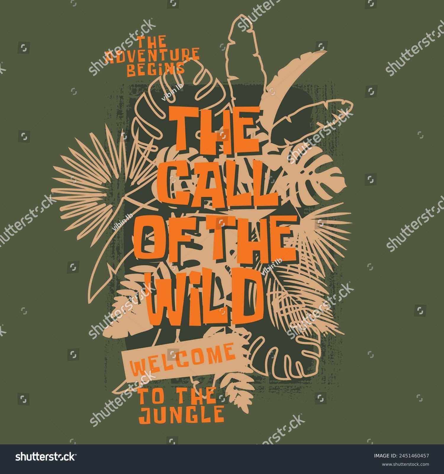 THE CALL OF THE WILD TO THE JUNGLE - Royalty Free Stock Vector ...