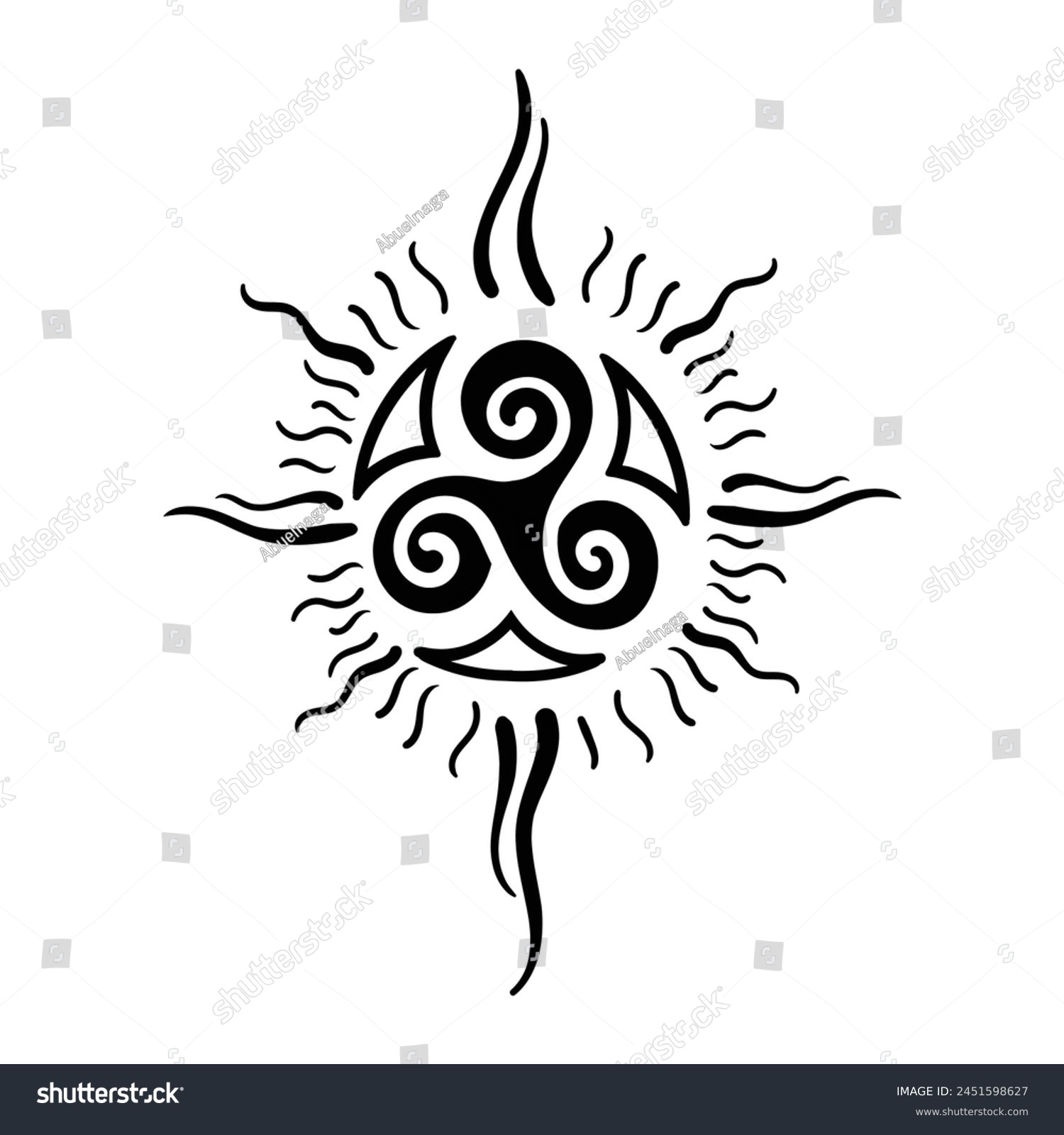 Triskelion symbol tattoo, vector art - Royalty Free Stock Vector ...