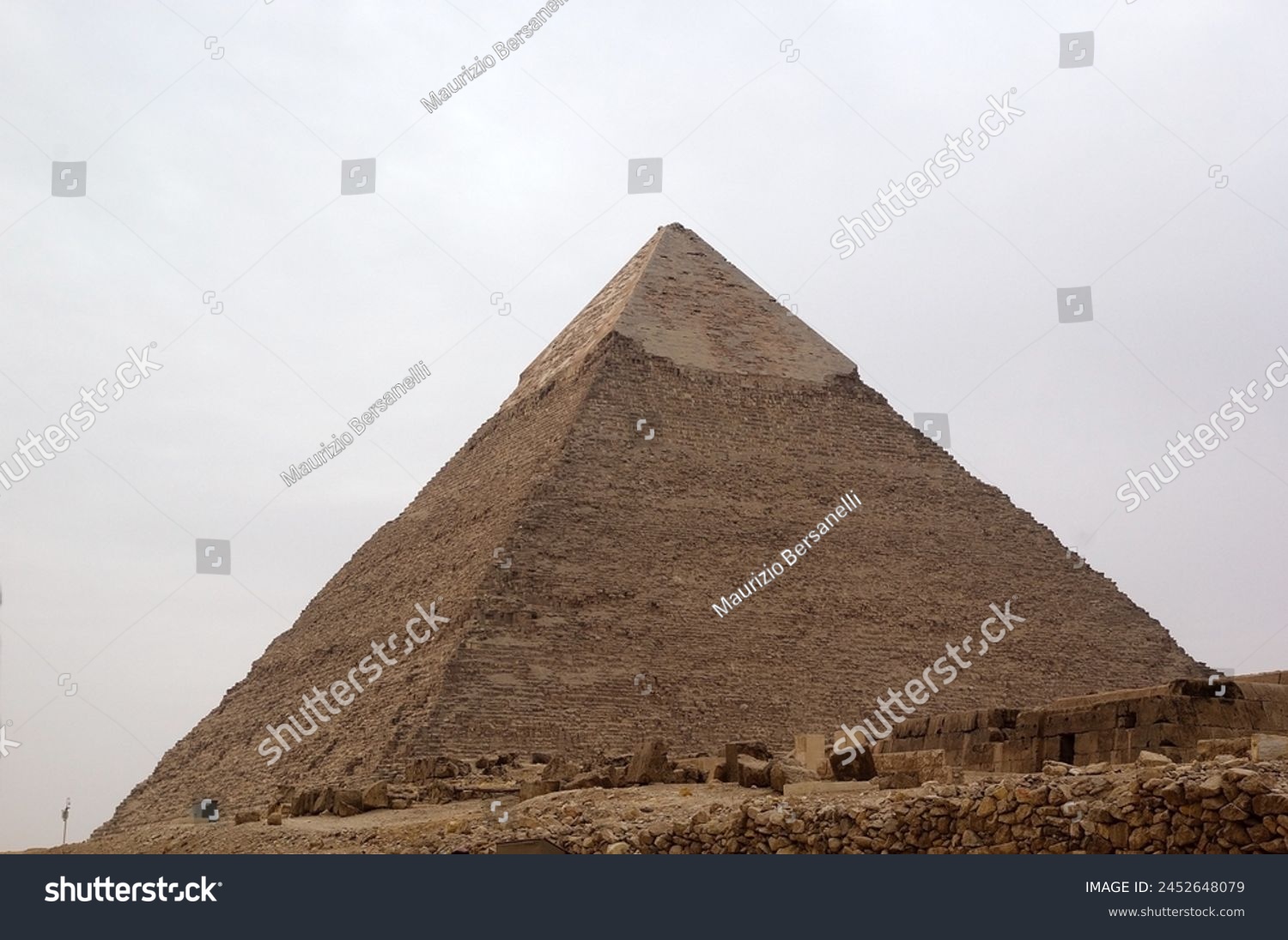 The pyramid of Khafre in Giza pyramid complex, Egypt. It was built during the Fourth Dynasty of the Old Kingdom #2452648079
