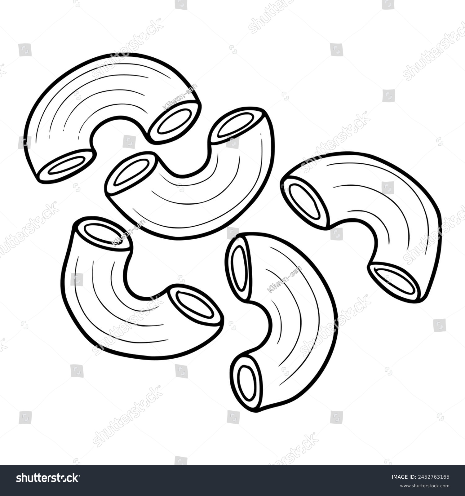 italian macaroni illustration outline vector - Royalty Free Stock ...