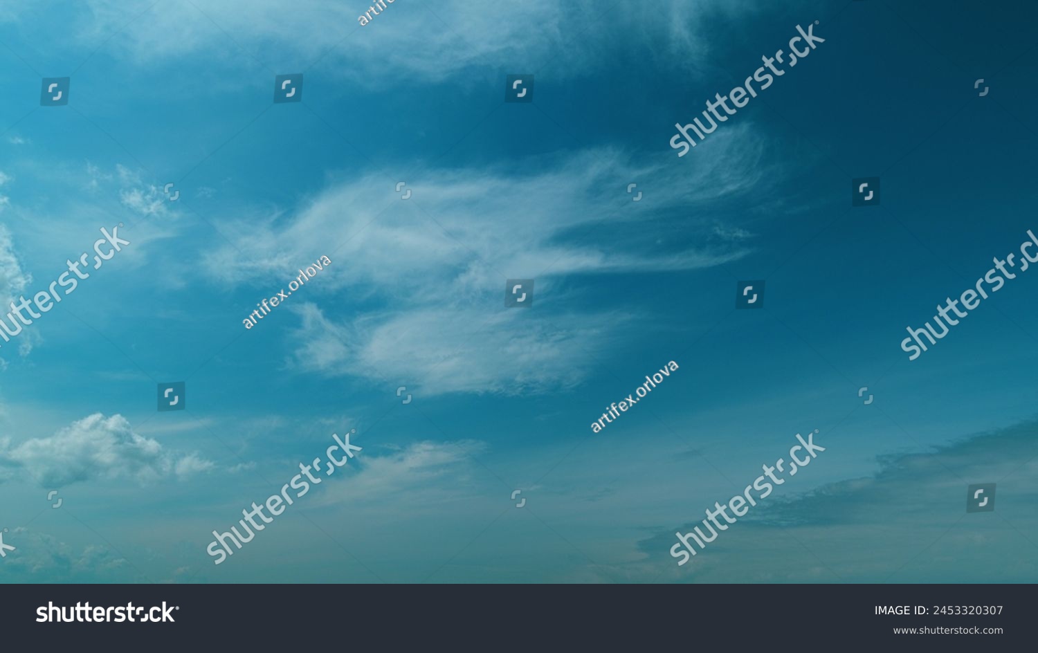 Soft White Clouds Moving On Blue Sky Background. Tropical Summer Or Spring Sunlight. No Birds And Free Of Defects #2453320307