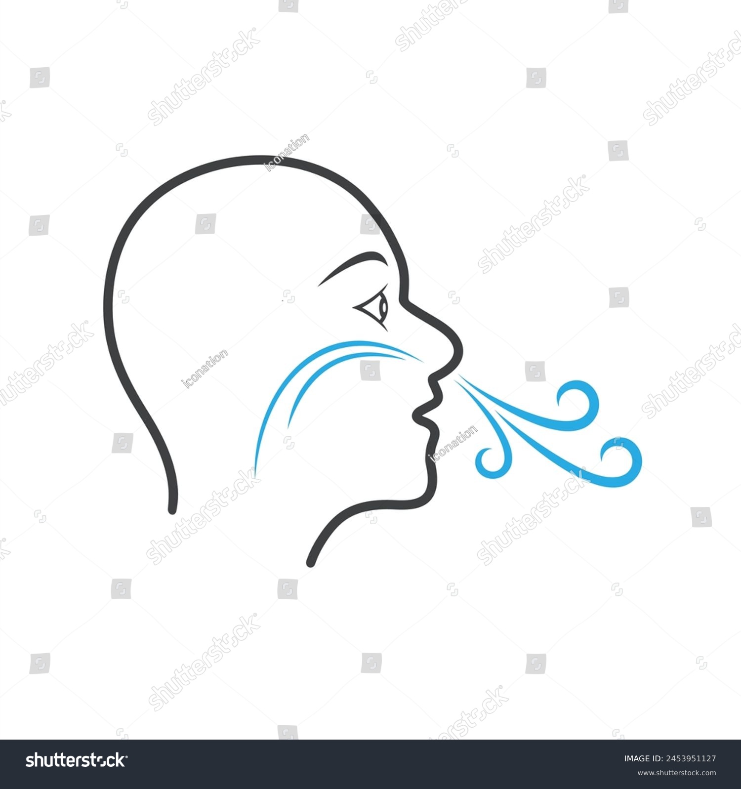 illustration of breathing, vector art. - Royalty Free Stock Vector ...