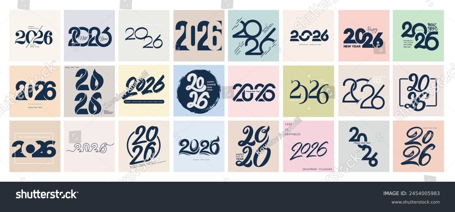 Big Set of 2026 number design template. 2026 - Royalty Free Stock ...