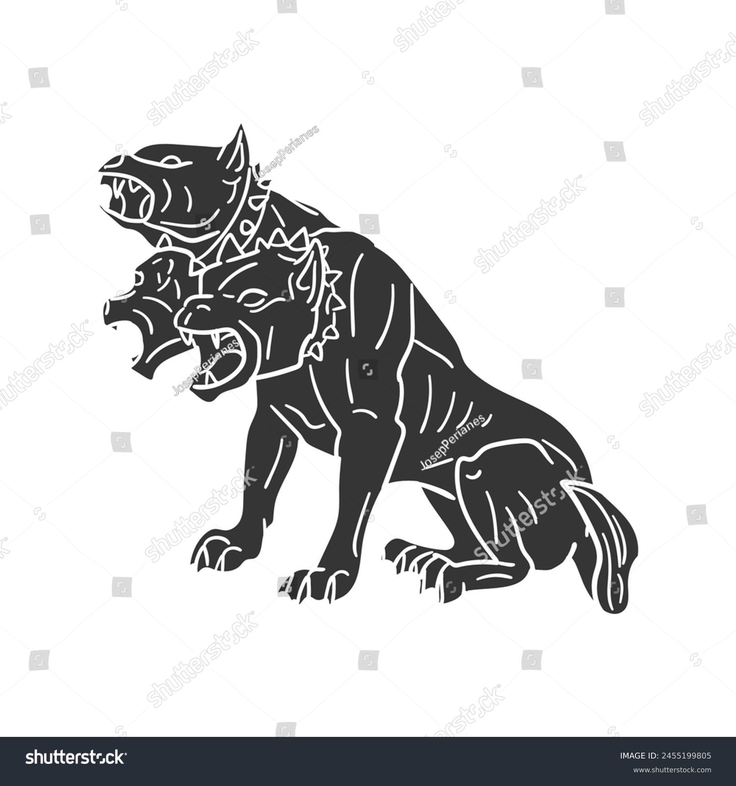 Cerberus Icon Silhouette Illustration. Ancient - Royalty Free Stock ...