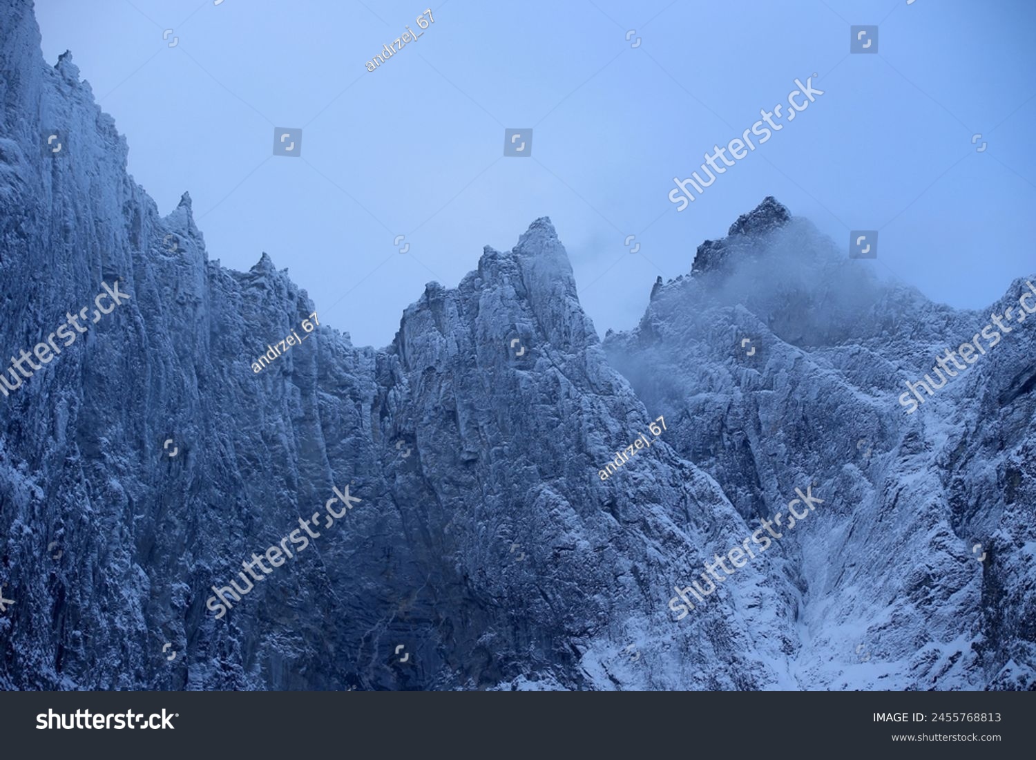 Trollveggen mountains in winter (Norway). #2455768813