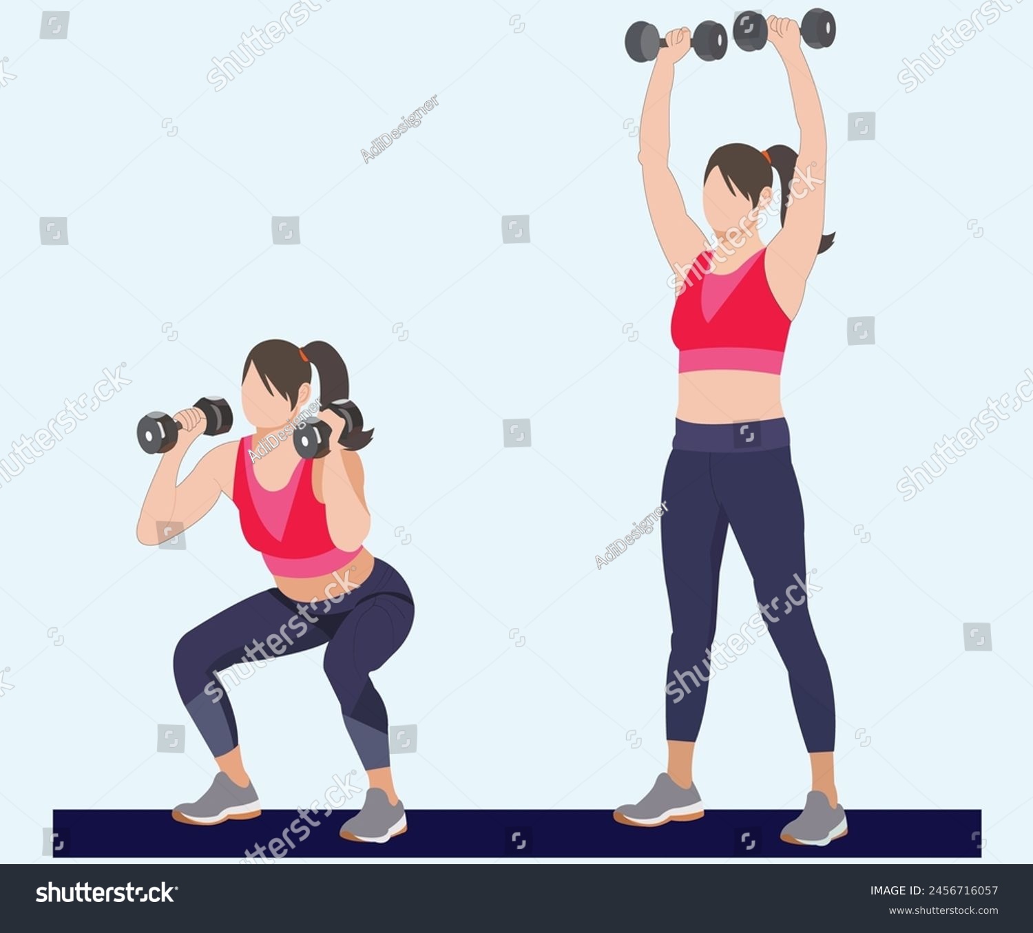 People exercise vector art icon illustration. - Royalty Free Stock ...