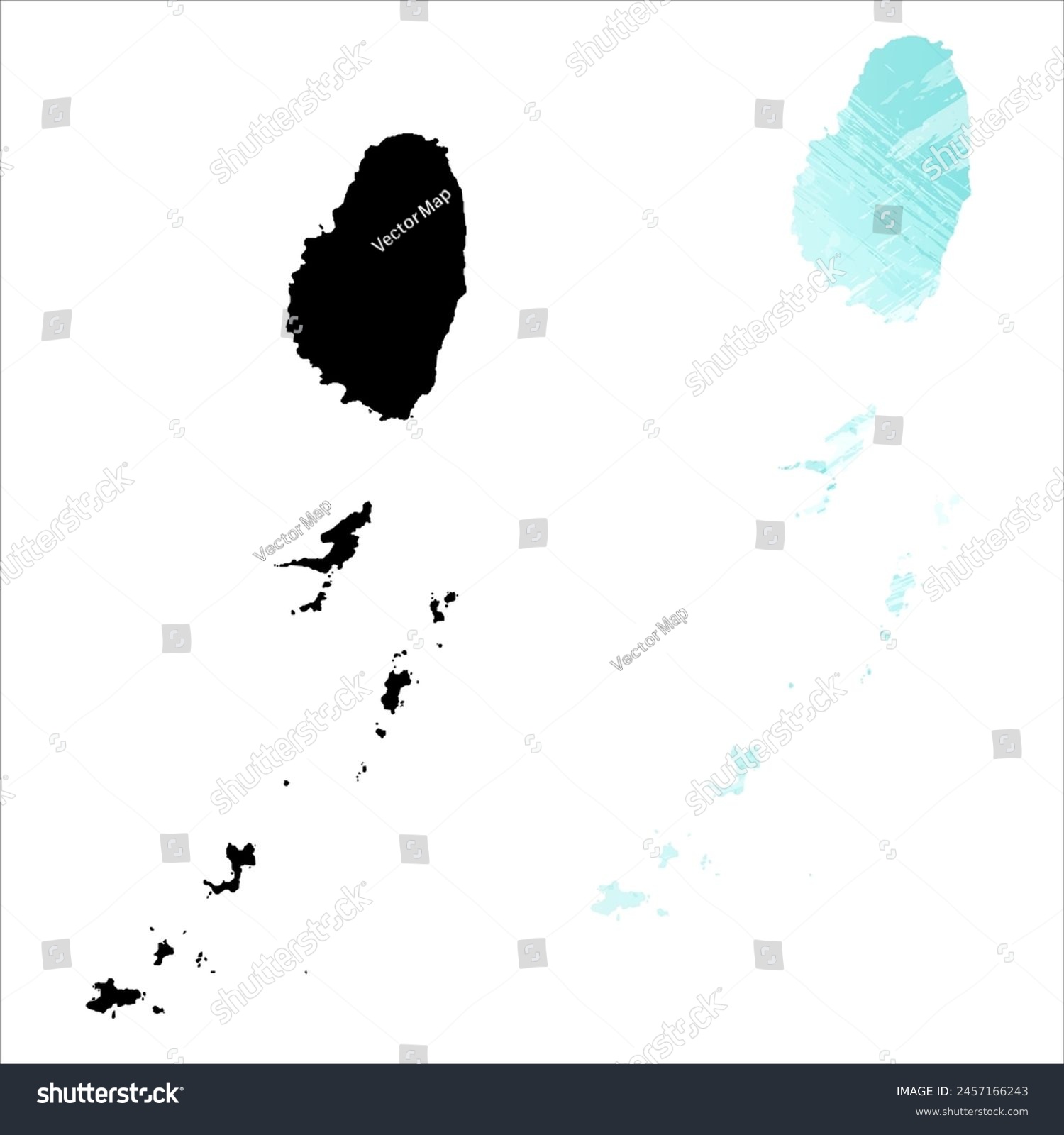 High detailed vector map. Saint Vincent and the - Royalty Free Stock ...