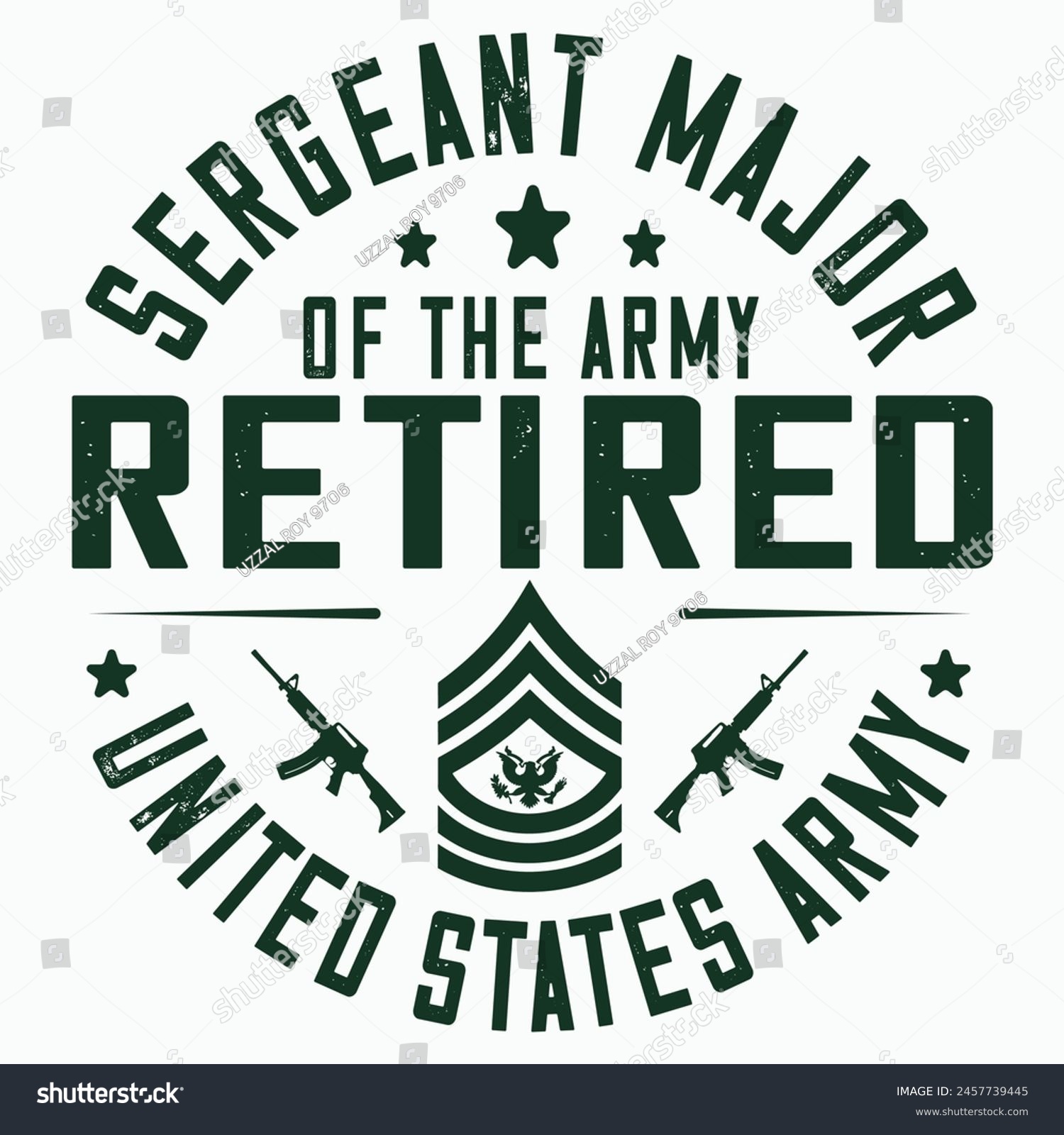 Sergeant Major Of The Army Retirement T-shirt - Royalty Free Stock ...