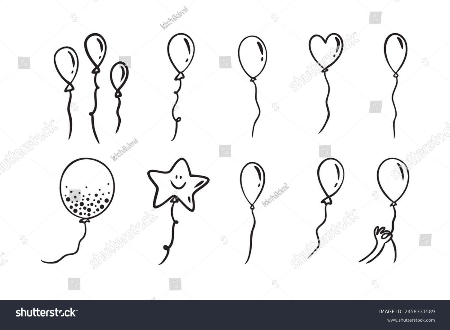 Balloon doodle vector icon. Doodle set element. - Royalty Free Stock ...