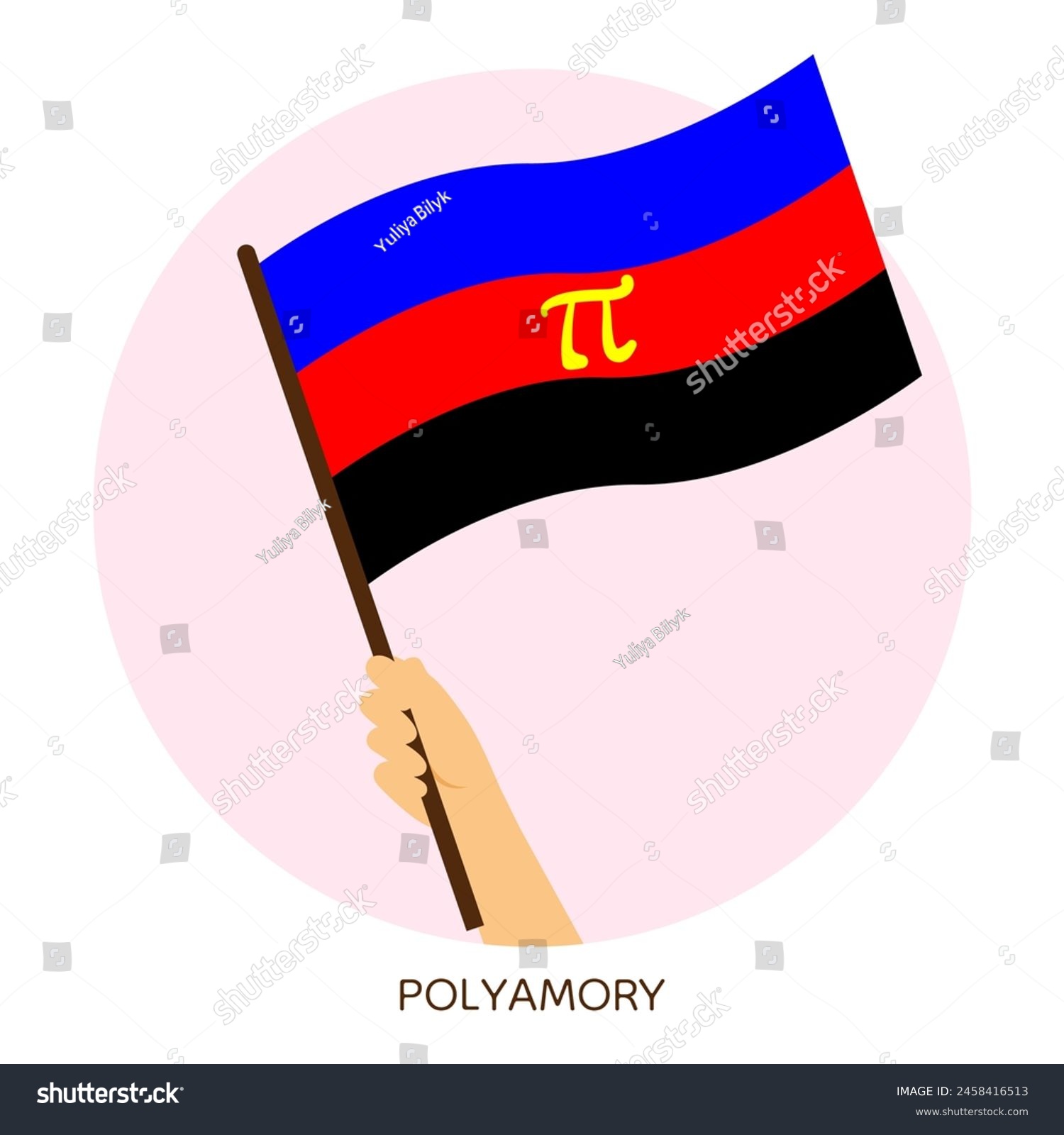 Hand holding polyamory pride flag - Royalty Free Stock Vector ...