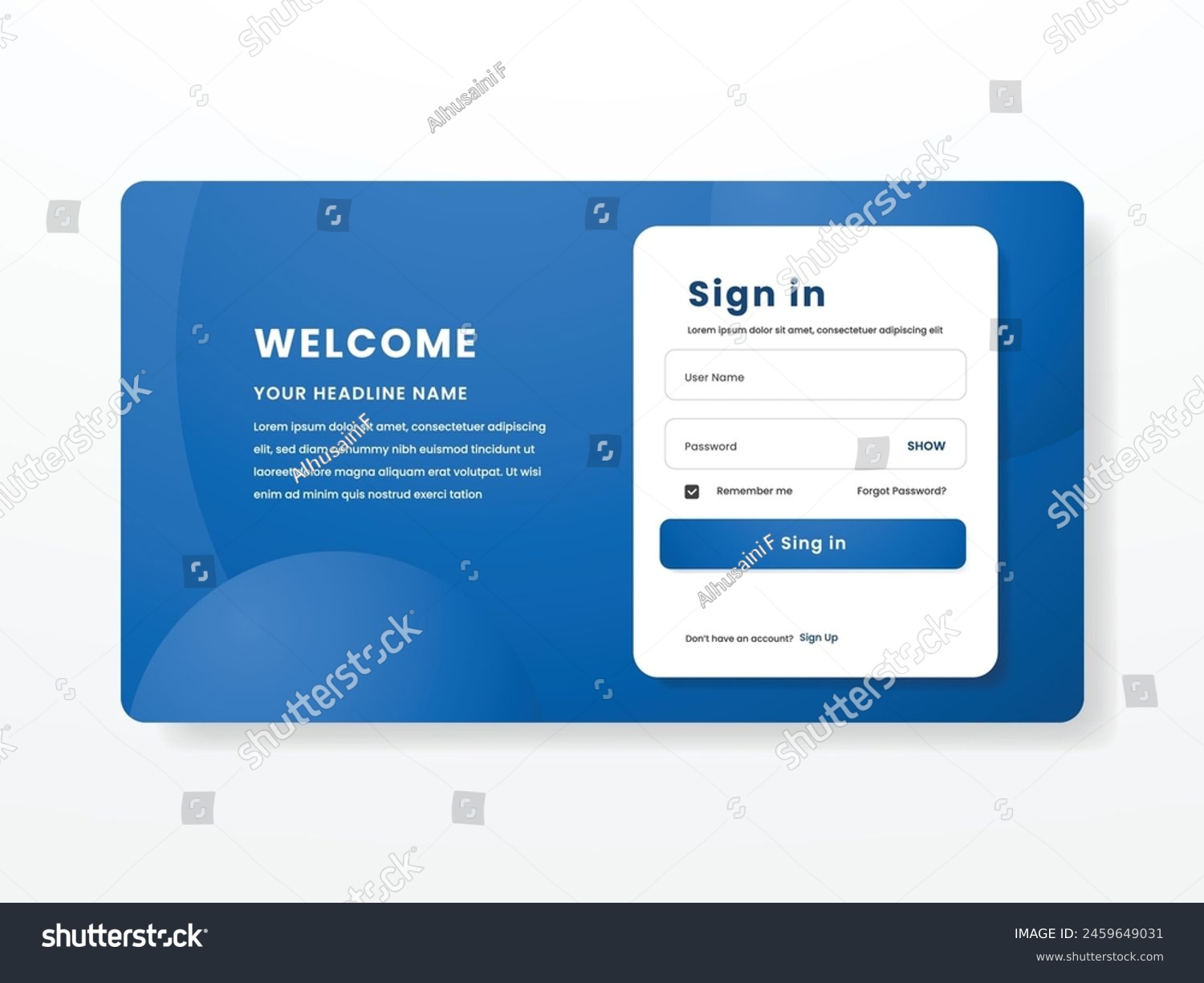 sign in user interface ui page banner design - Royalty Free Stock ...