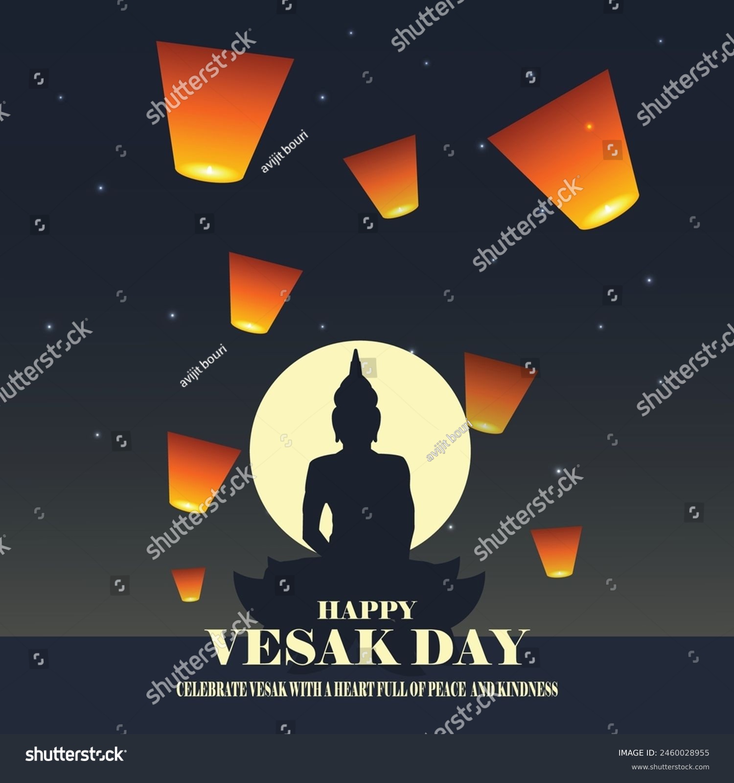 Vesak Day or Buddha Purnima celebrated as Lord - Royalty Free Stock ...