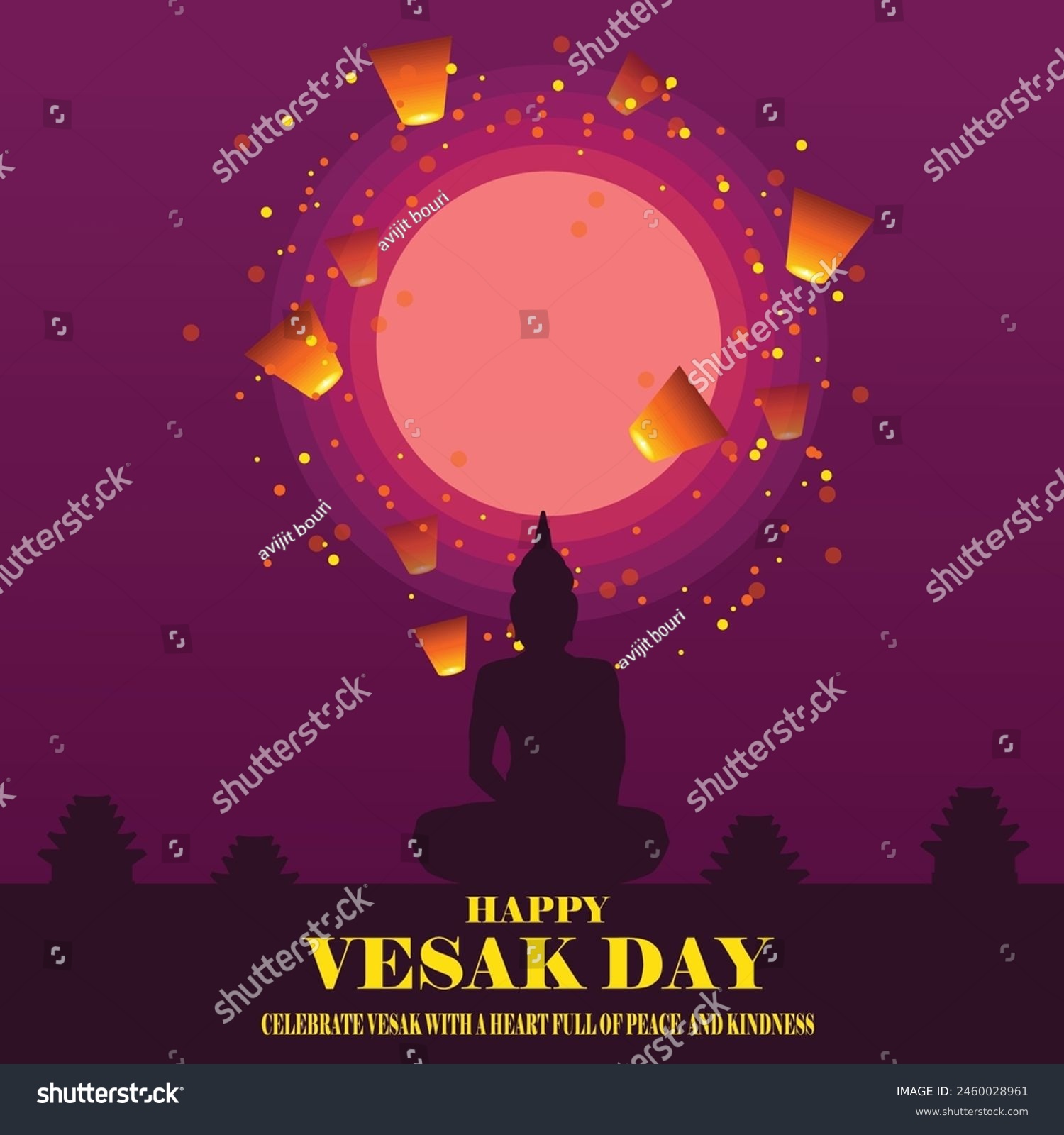 Vesak Day or Buddha Purnima celebrated as Lord - Royalty Free Stock ...