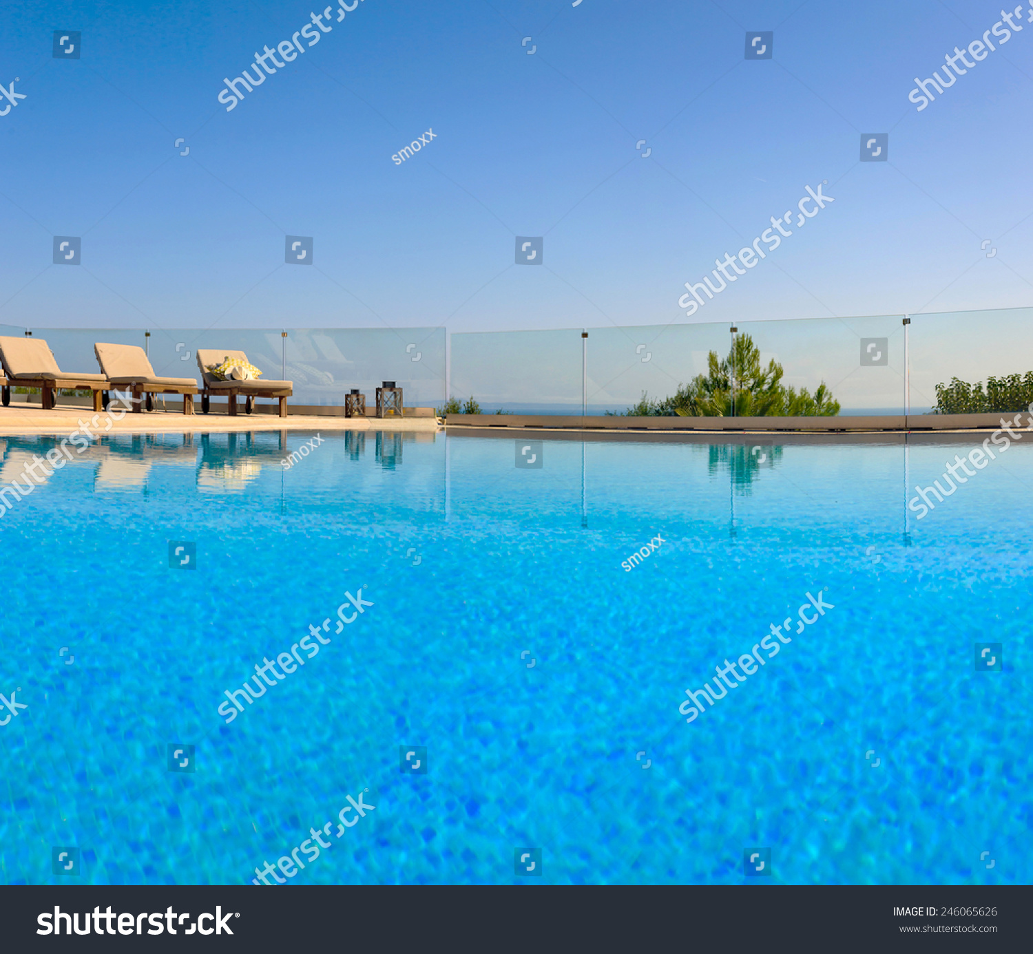 big luxury pool in a summer resort in Greece #246065626