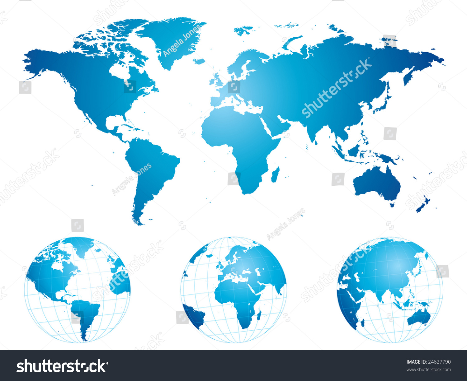 Hand Drawn World Map Globes Highly Stock Vector (Royalty Free) 24627790