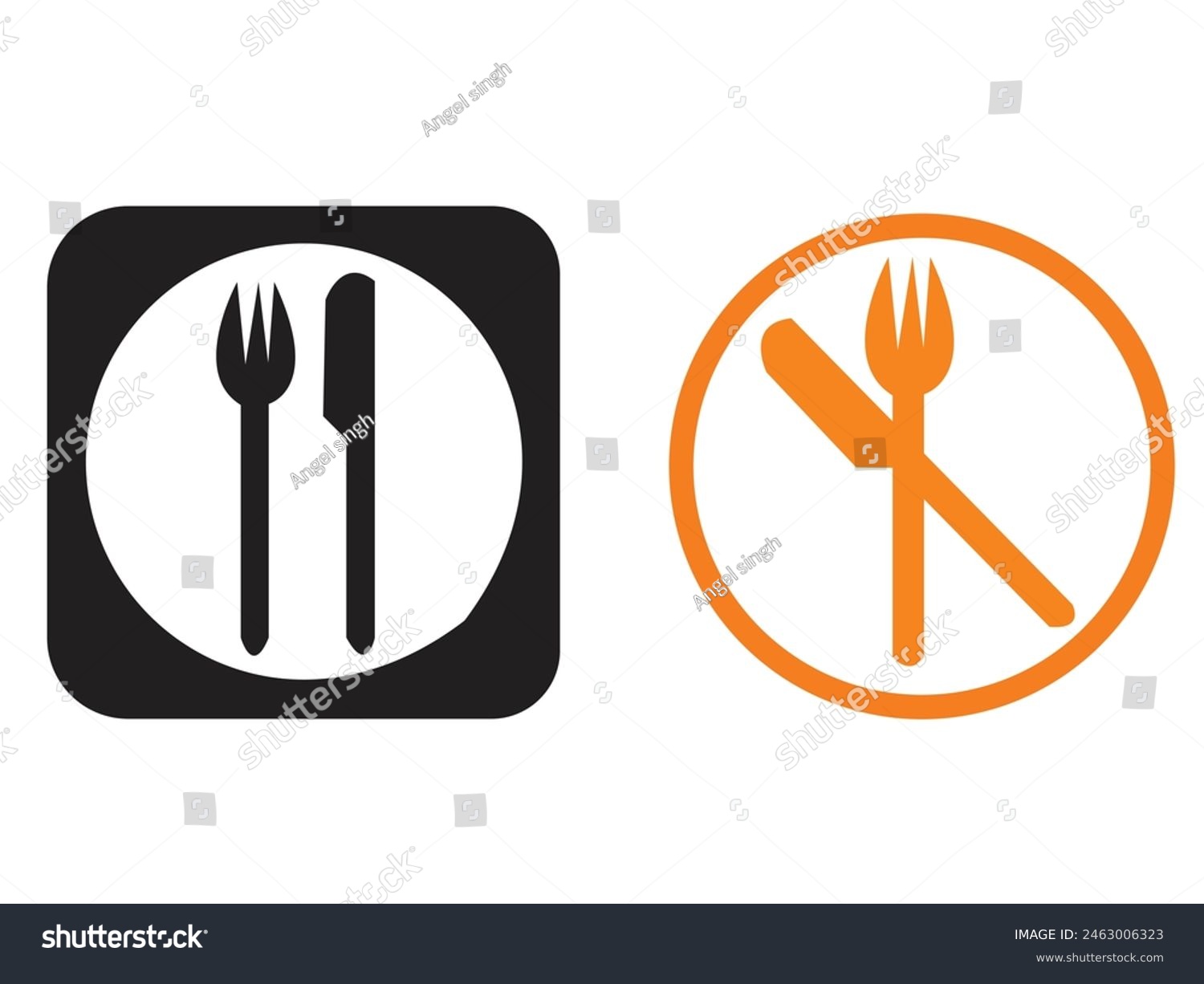 cute cartoon Food Court Sign Icon , Restaurant - Royalty Free Stock ...