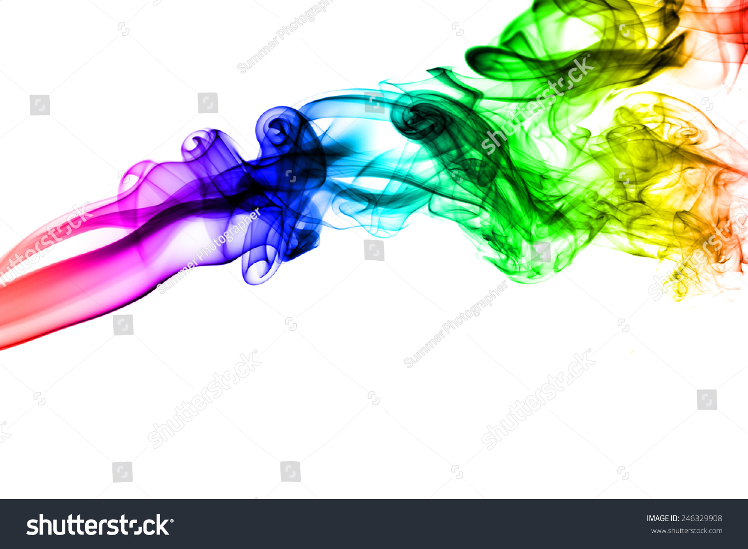 Colorful of smoke on white background. #246329908