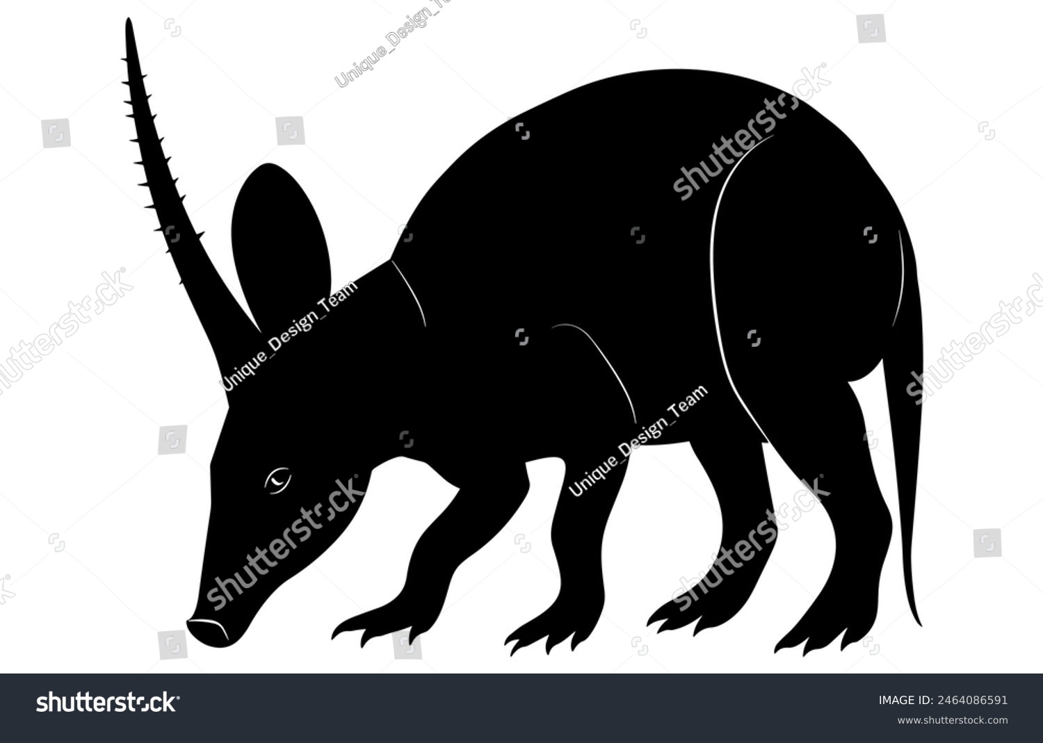 Aardvark silhouette vector, Wild Animal, - Royalty Free Stock Vector ...