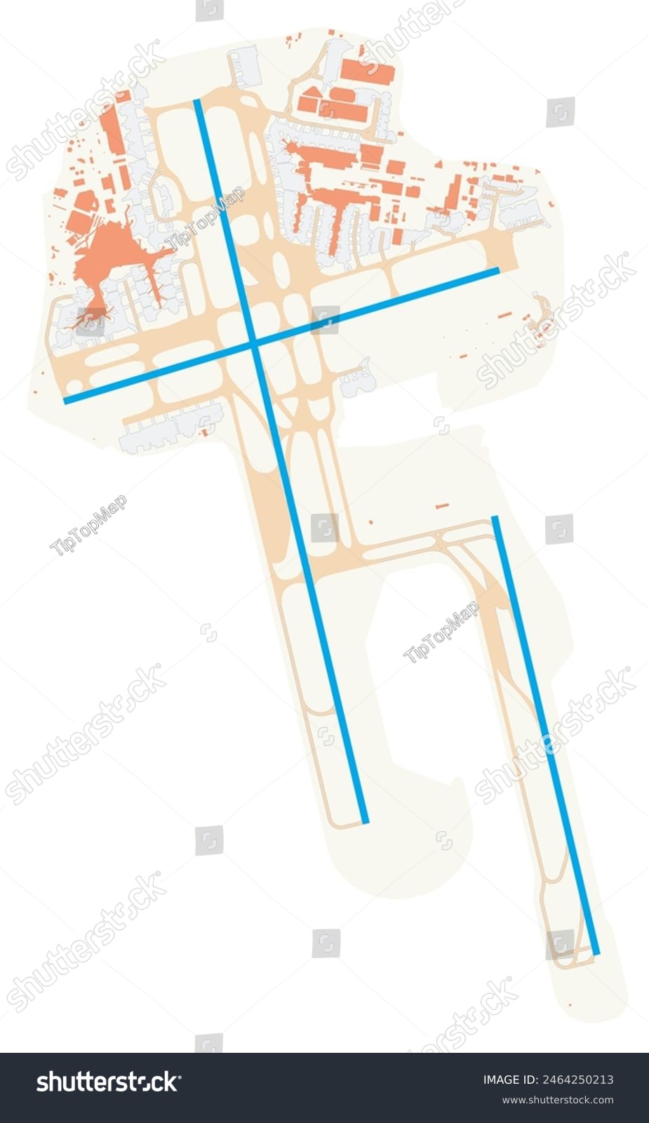 Map Of Sydney Airport (kingsford Smith Airport) - Royalty Free Stock 