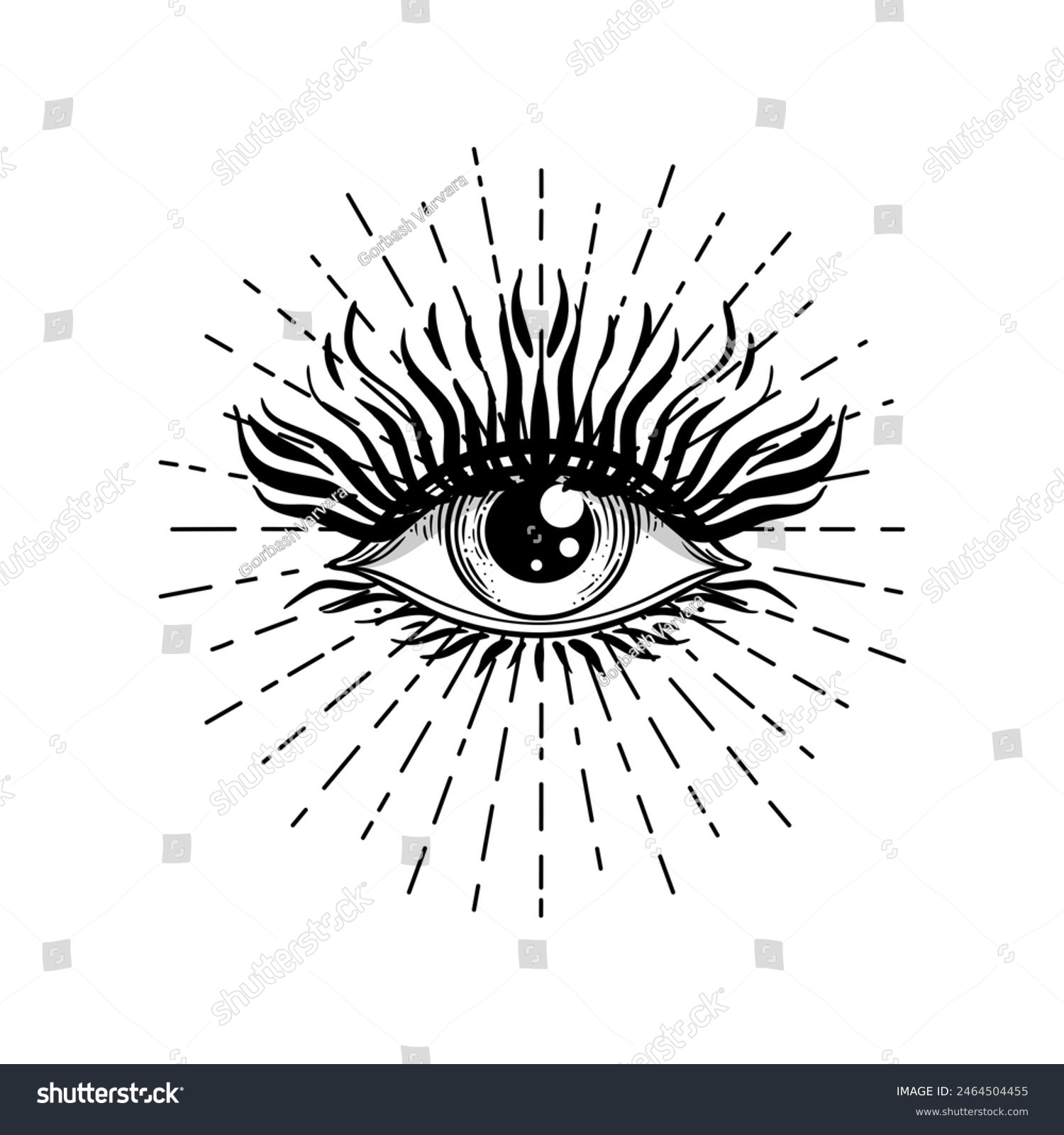 Blackwork tattoo flash. Eye of Providence. - Royalty Free Stock Vector ...