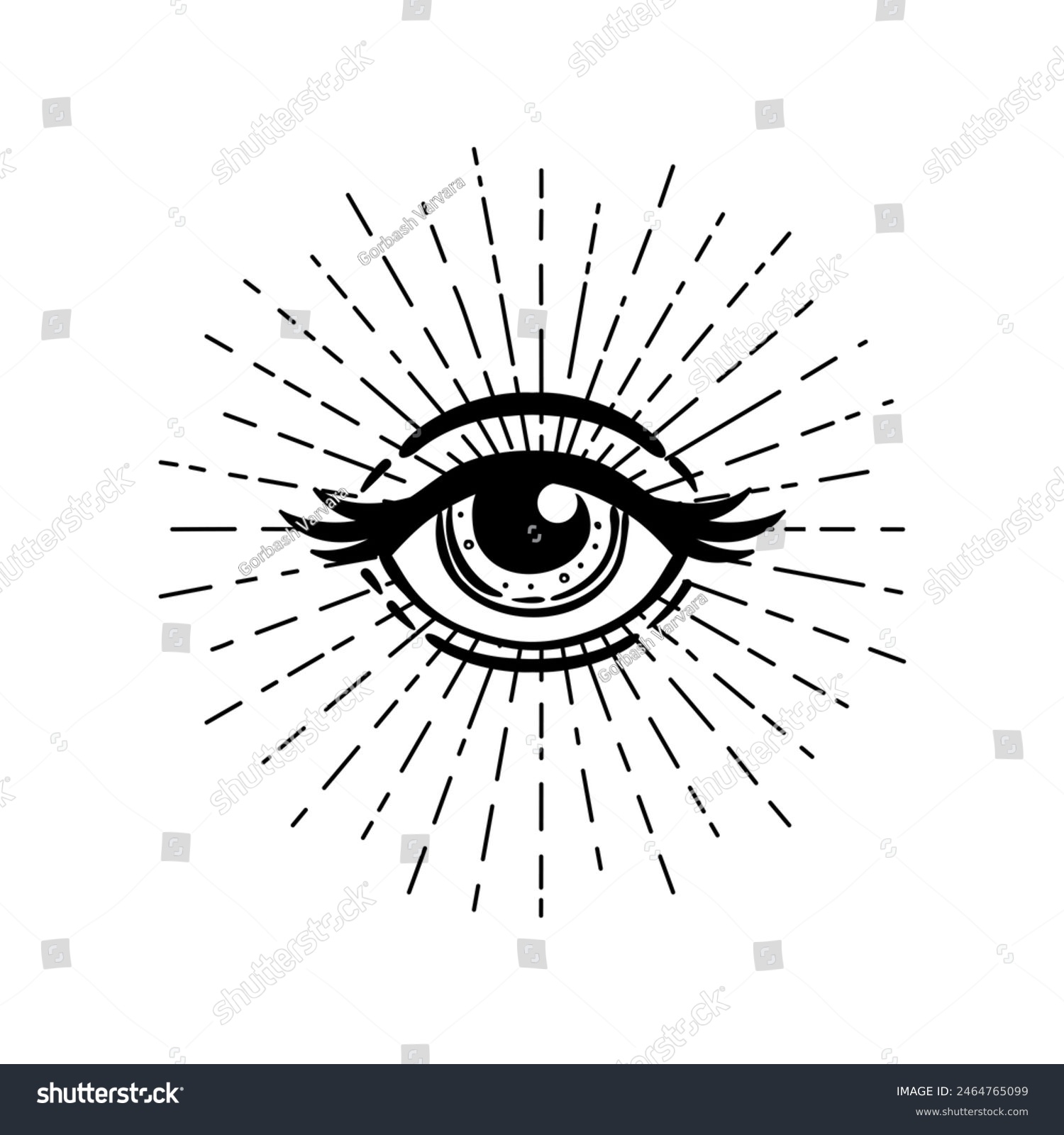 Blackwork tattoo flash. Eye of Providence. - Royalty Free Stock Vector ...