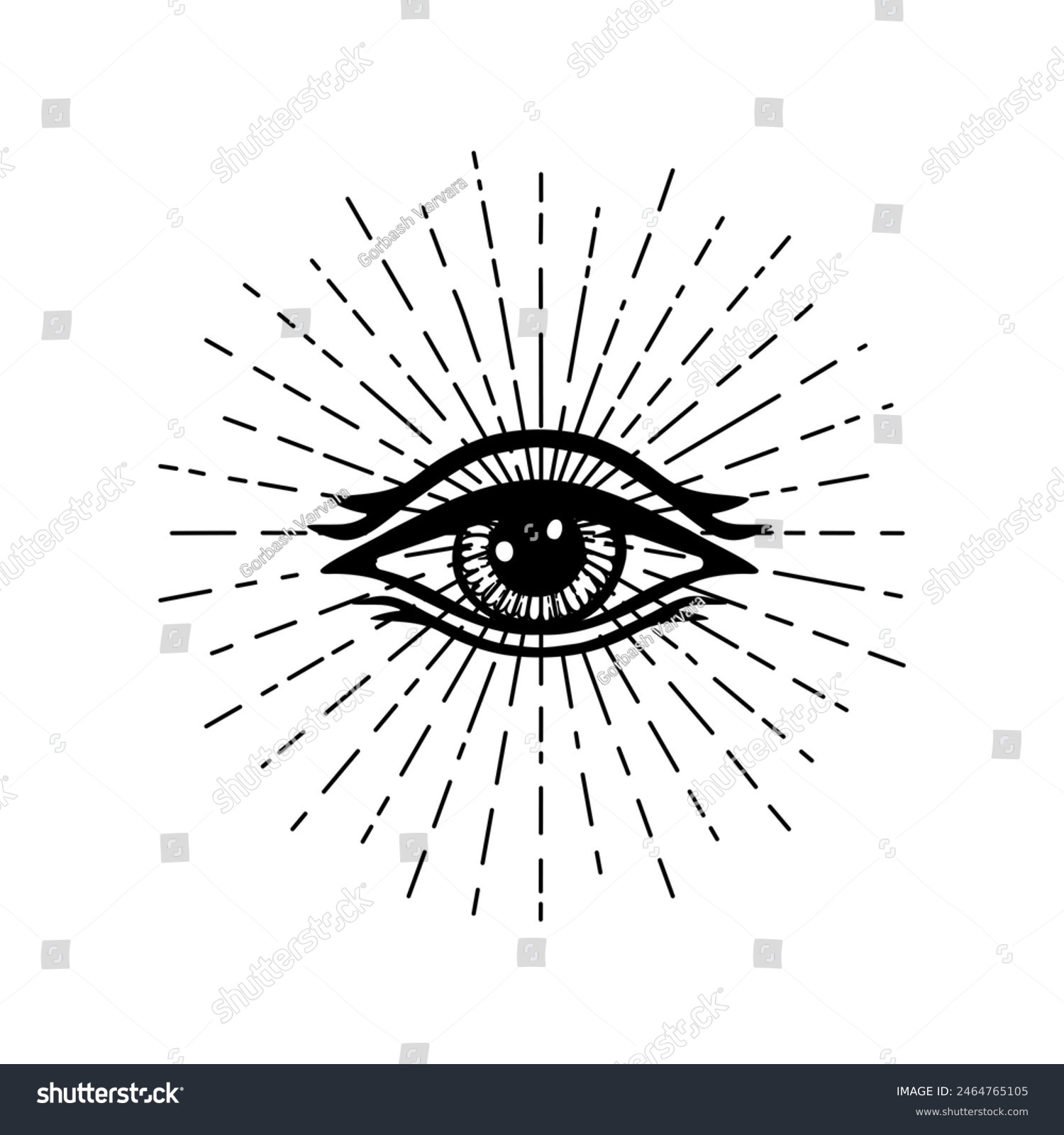 Blackwork tattoo flash. Eye of Providence. - Royalty Free Stock Vector ...