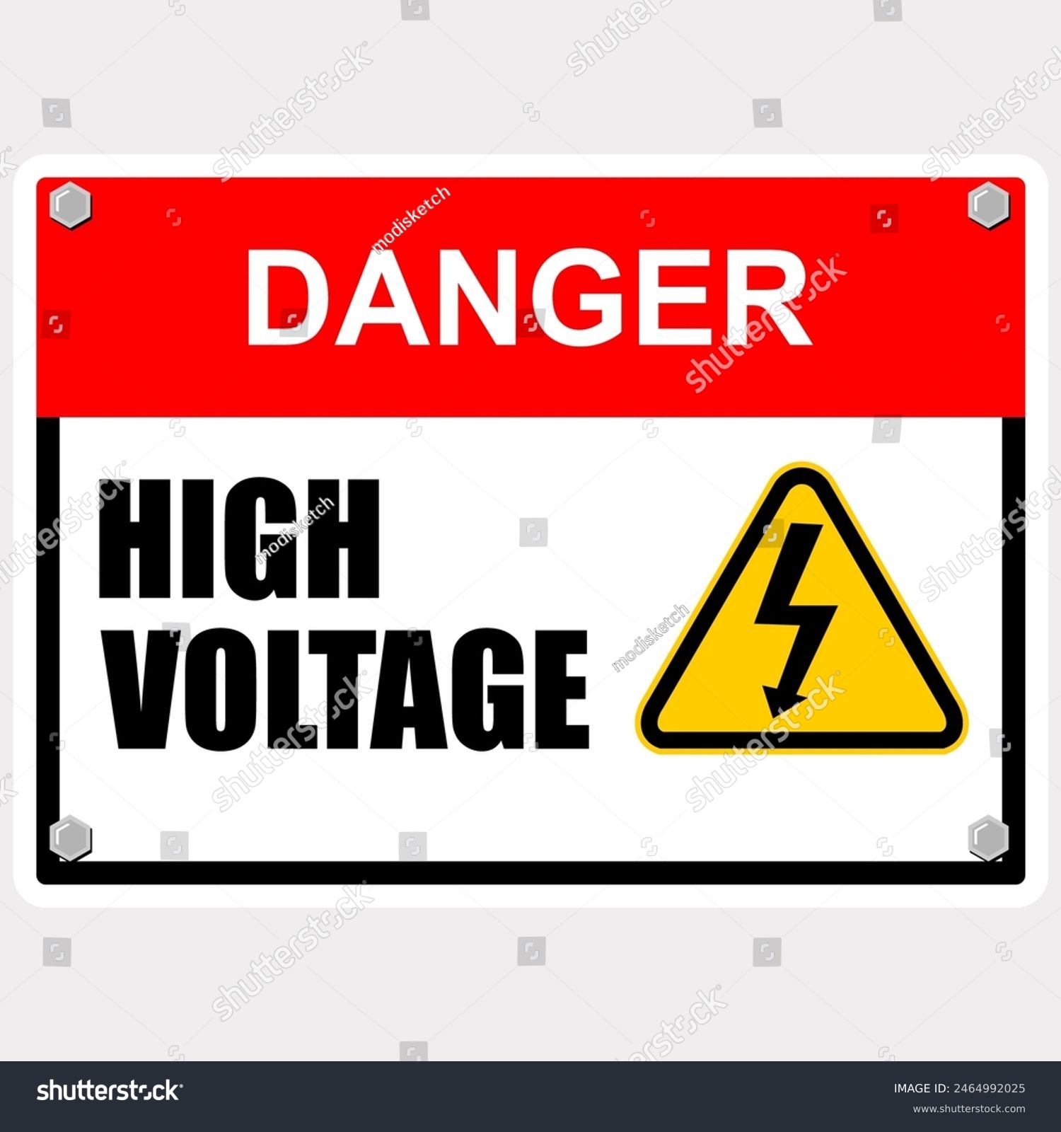 Danger, High Voltage, sign and label vector - Royalty Free Stock Vector ...