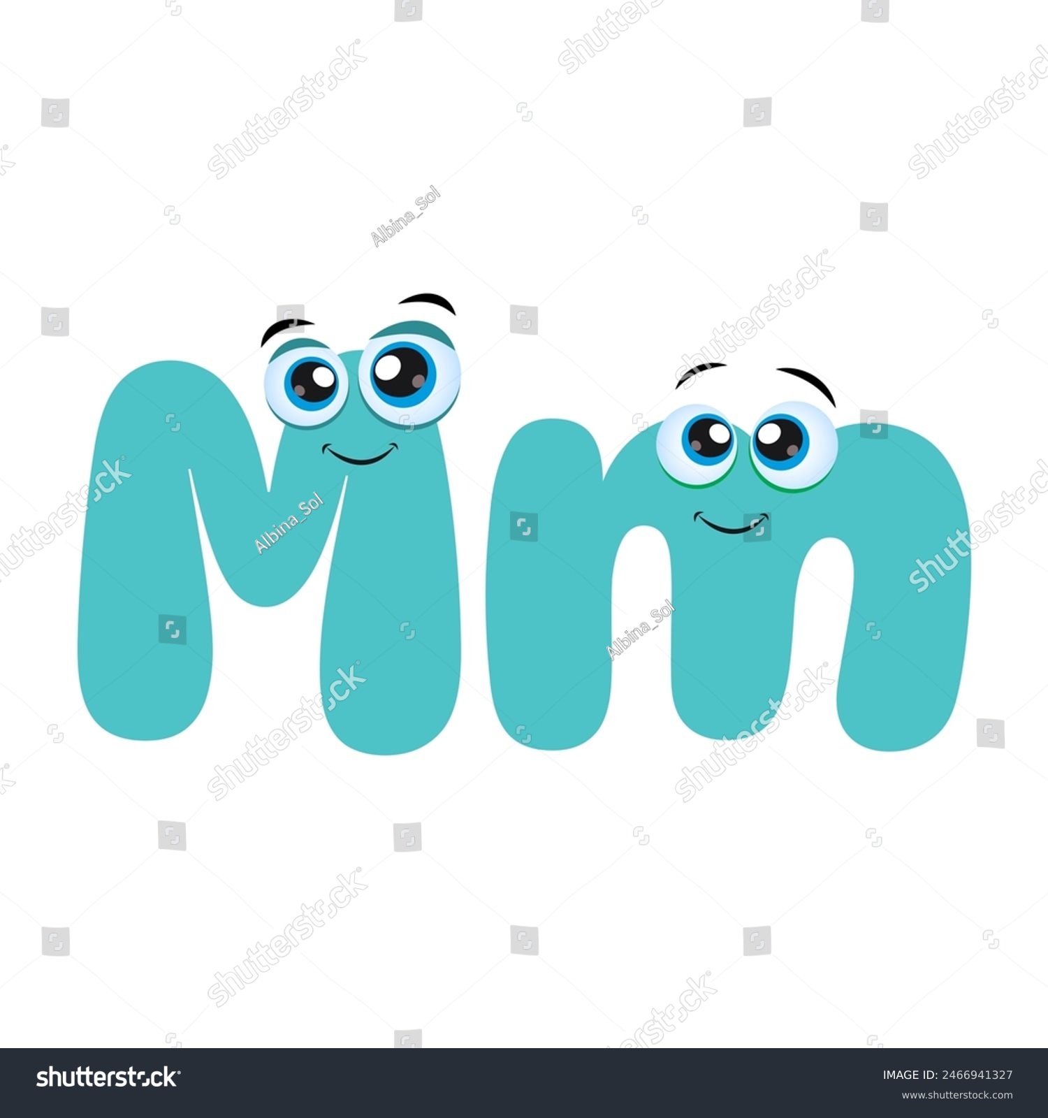 A colorful alphabet for kids. Funny letter M - Royalty Free Stock ...