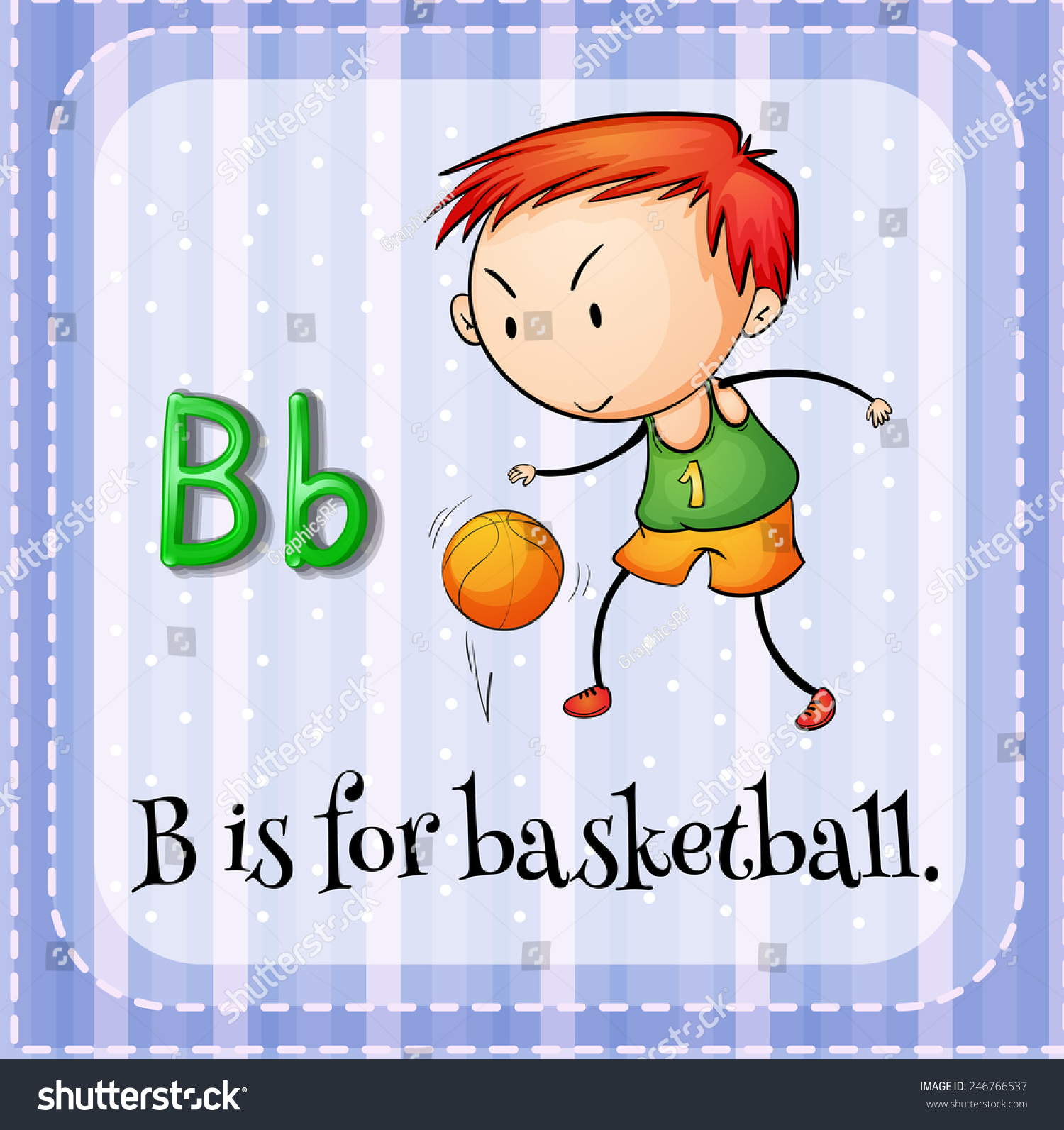 Illustration Of A Letter B Is For Basketball - Royalty Free Stock ...