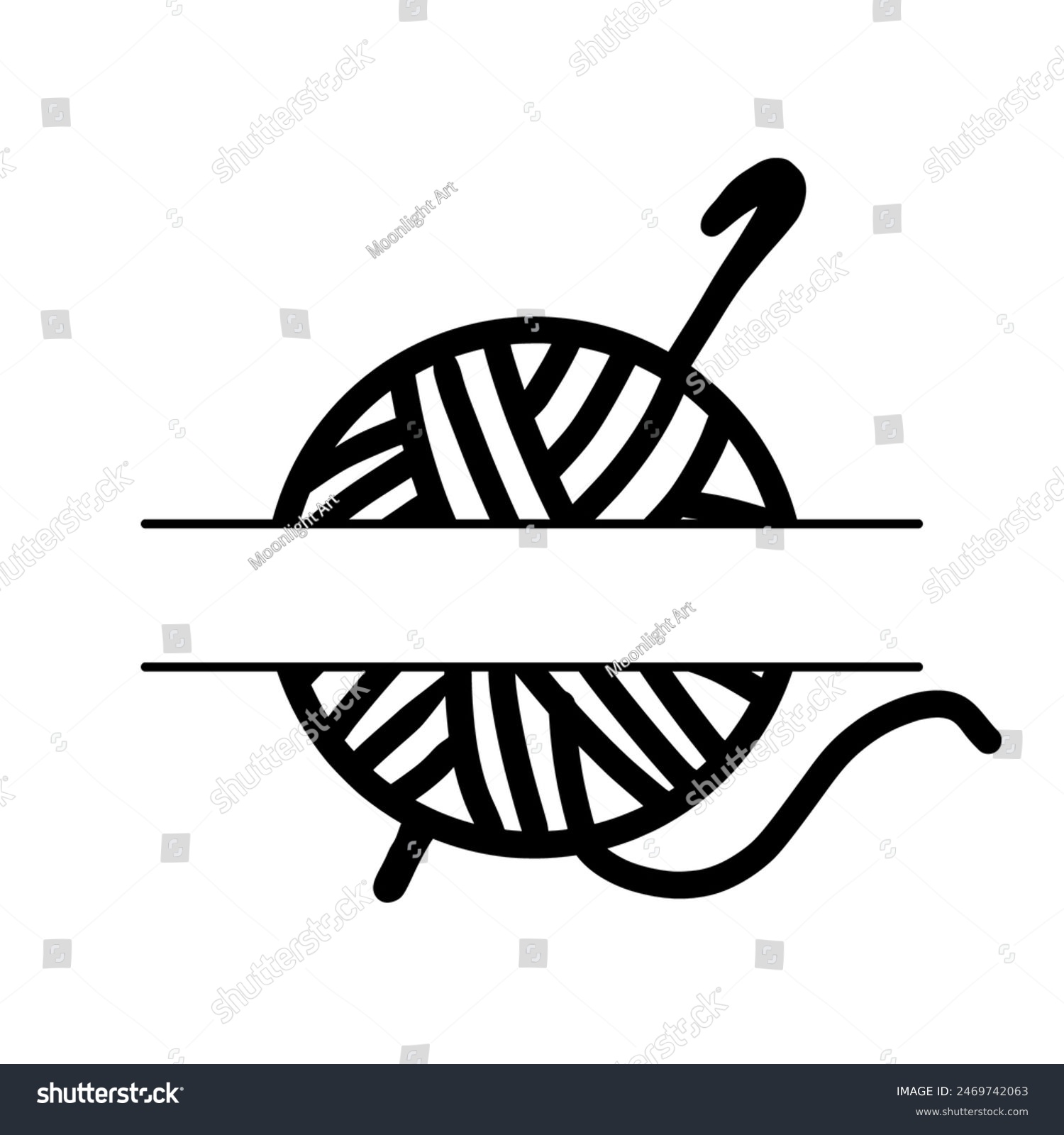 Crochet Name Split Frame, cut file laser file - Royalty Free Stock ...