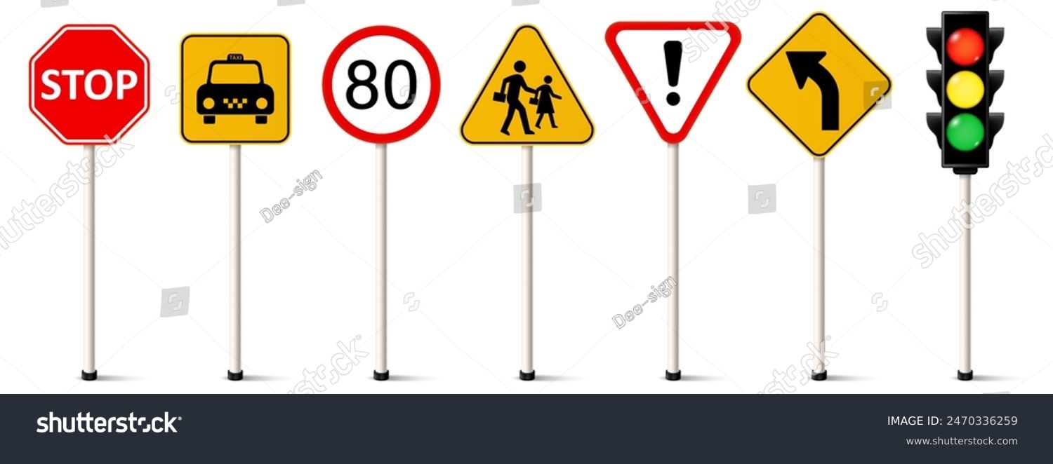 Set of road signs, Traffic signs. Stop, Taxi, - Royalty Free Stock ...