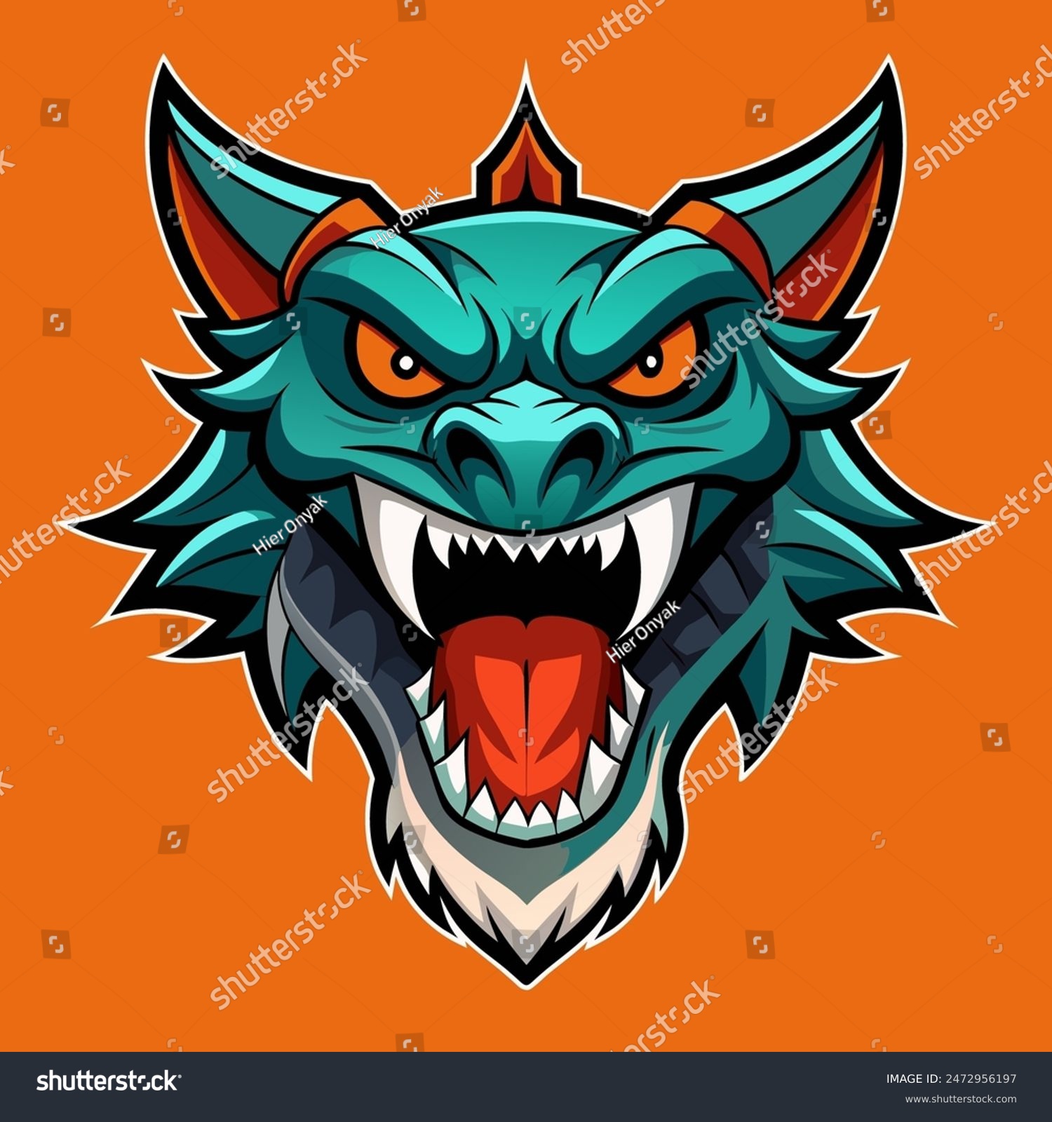 Angry Dragon Esport Gaming Mascot Logo Template - Royalty Free Stock ...