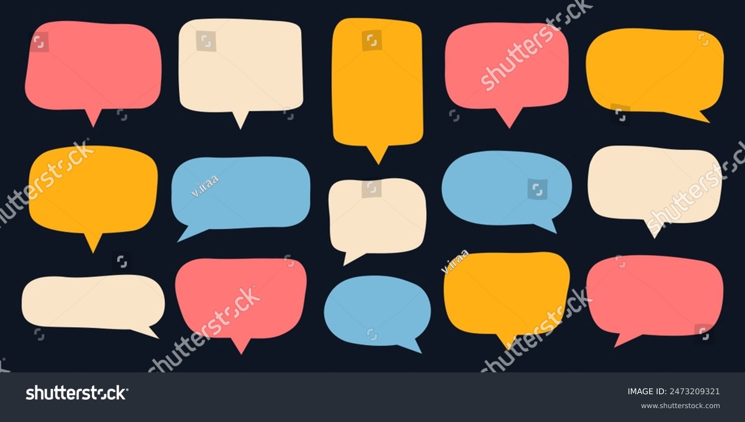 Collection of hand drawn speech bubbles. Vector - Royalty Free Stock ...