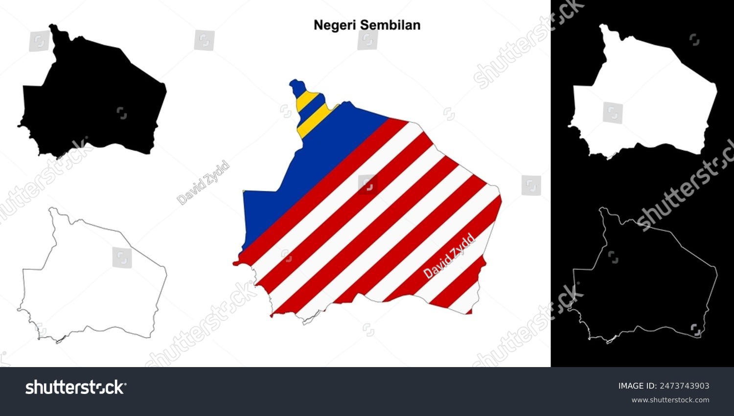 Negeri Sembilan state outline map set - Royalty Free Stock Vector ...