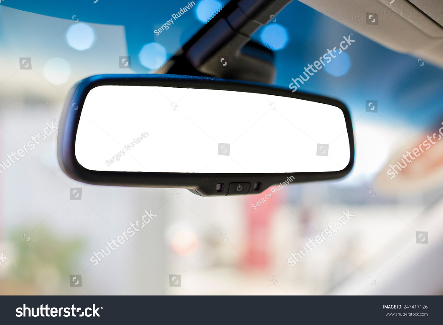 Rear view mirror in the car #247417126