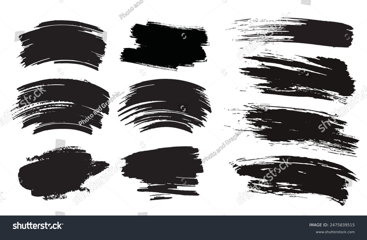 paint brush templates grunge dark black sketch. - Royalty Free Stock ...